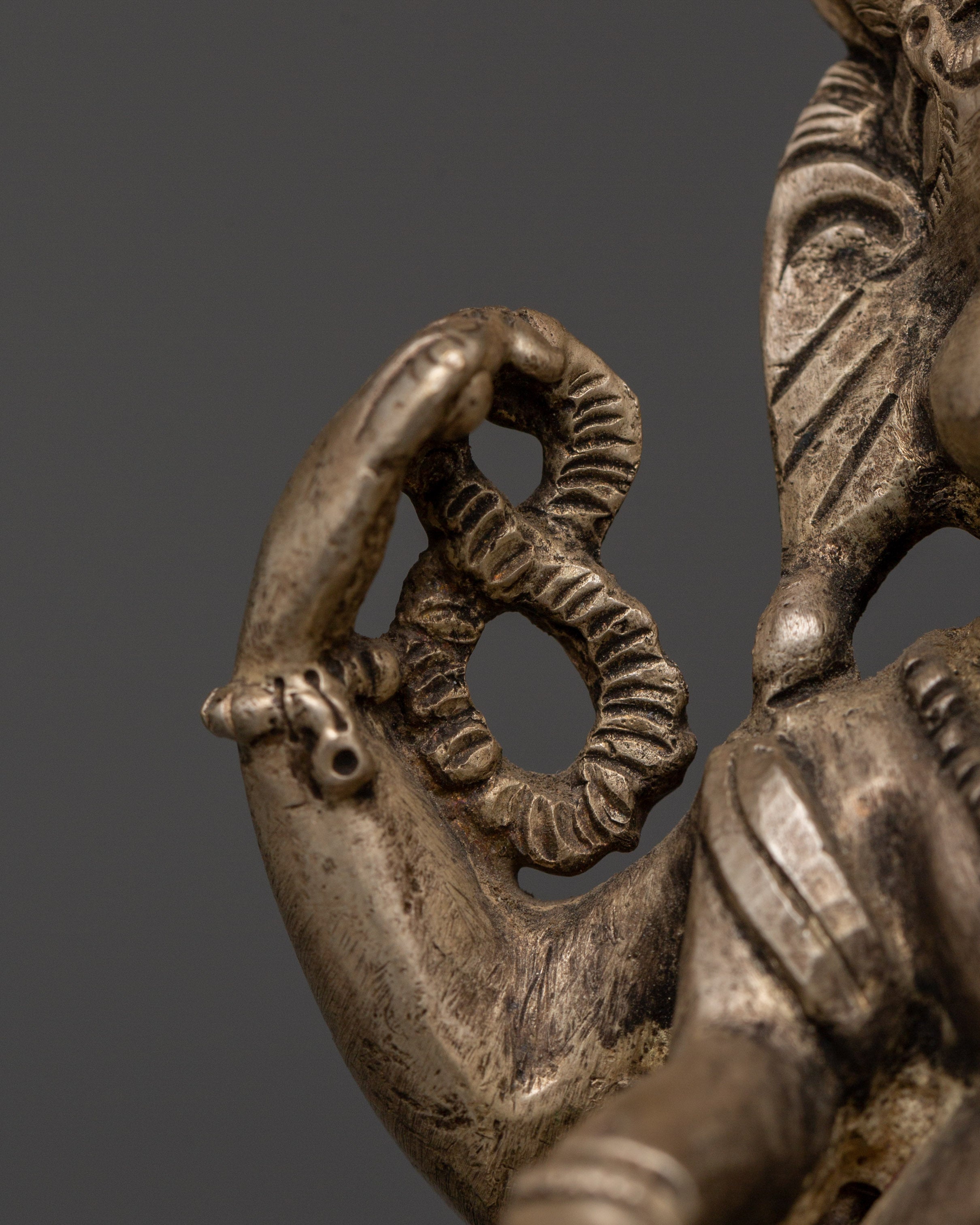 Silver-Plated Ganesh Statue - Spiritual Prosperity Blessings