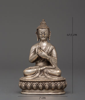 Handcrafted Tibetan Dharma Chakra Mudra Vairocana Buddha | Cosmic Buddha of Wisdom