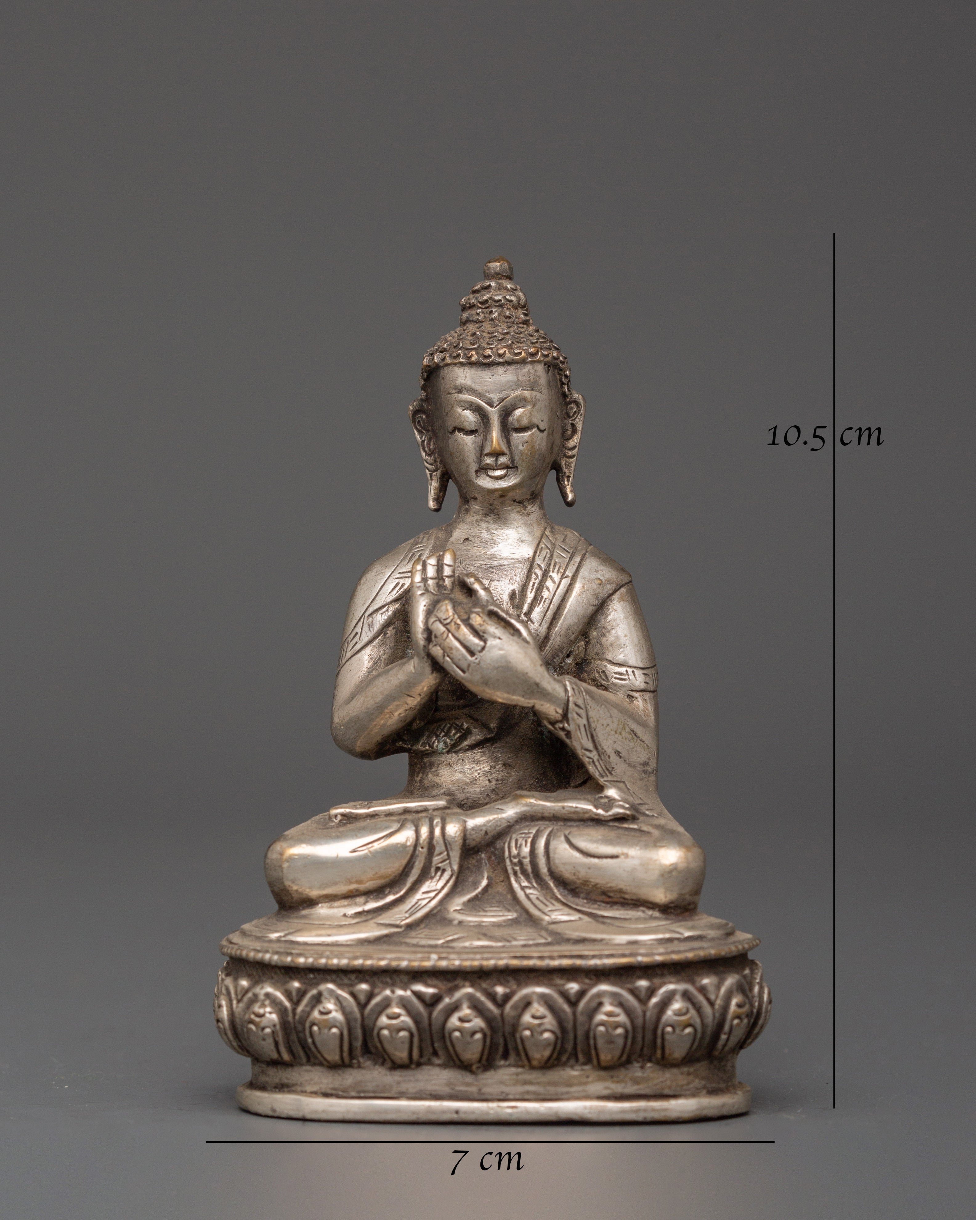 Handcrafted Tibetan Dharma Chakra Mudra Vairocana Buddha | Cosmic Buddha of Wisdom