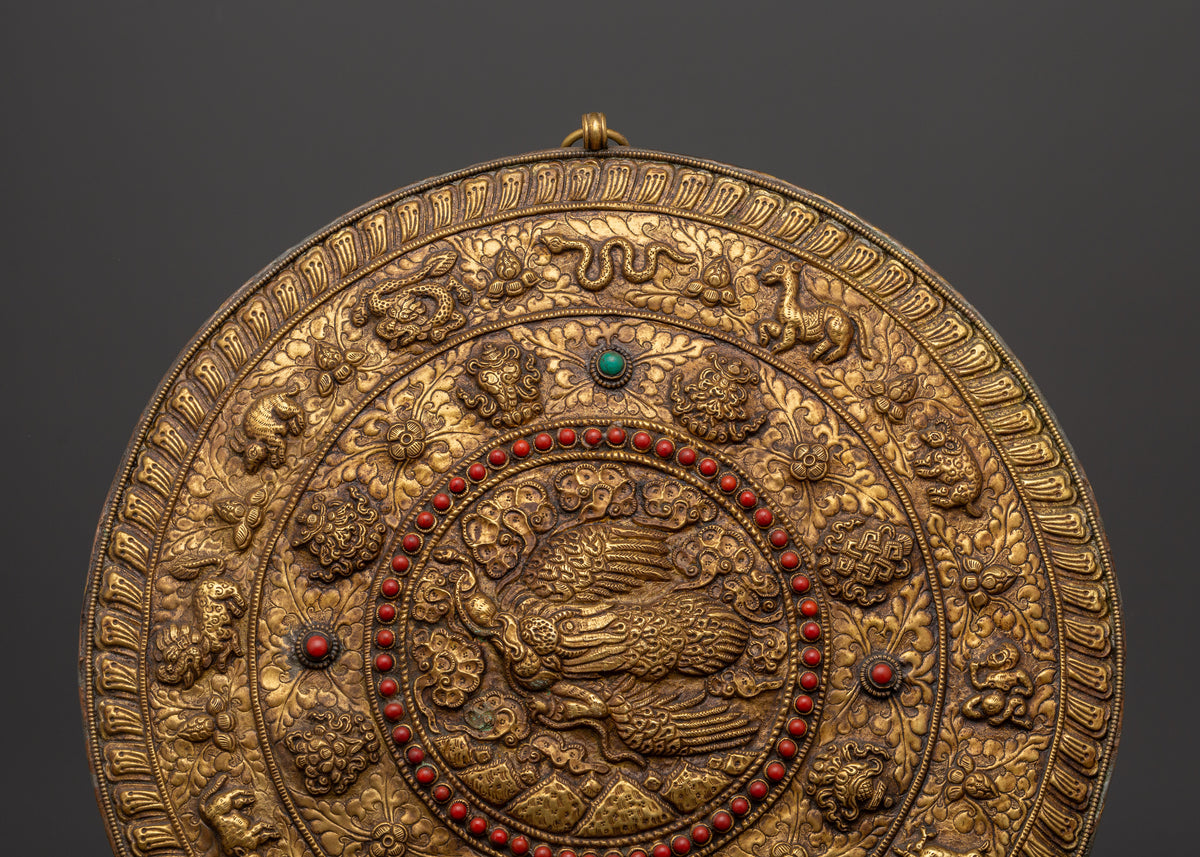 Brass Tibetan Religious Wall Hanging | Perfect for Spiritual Decor