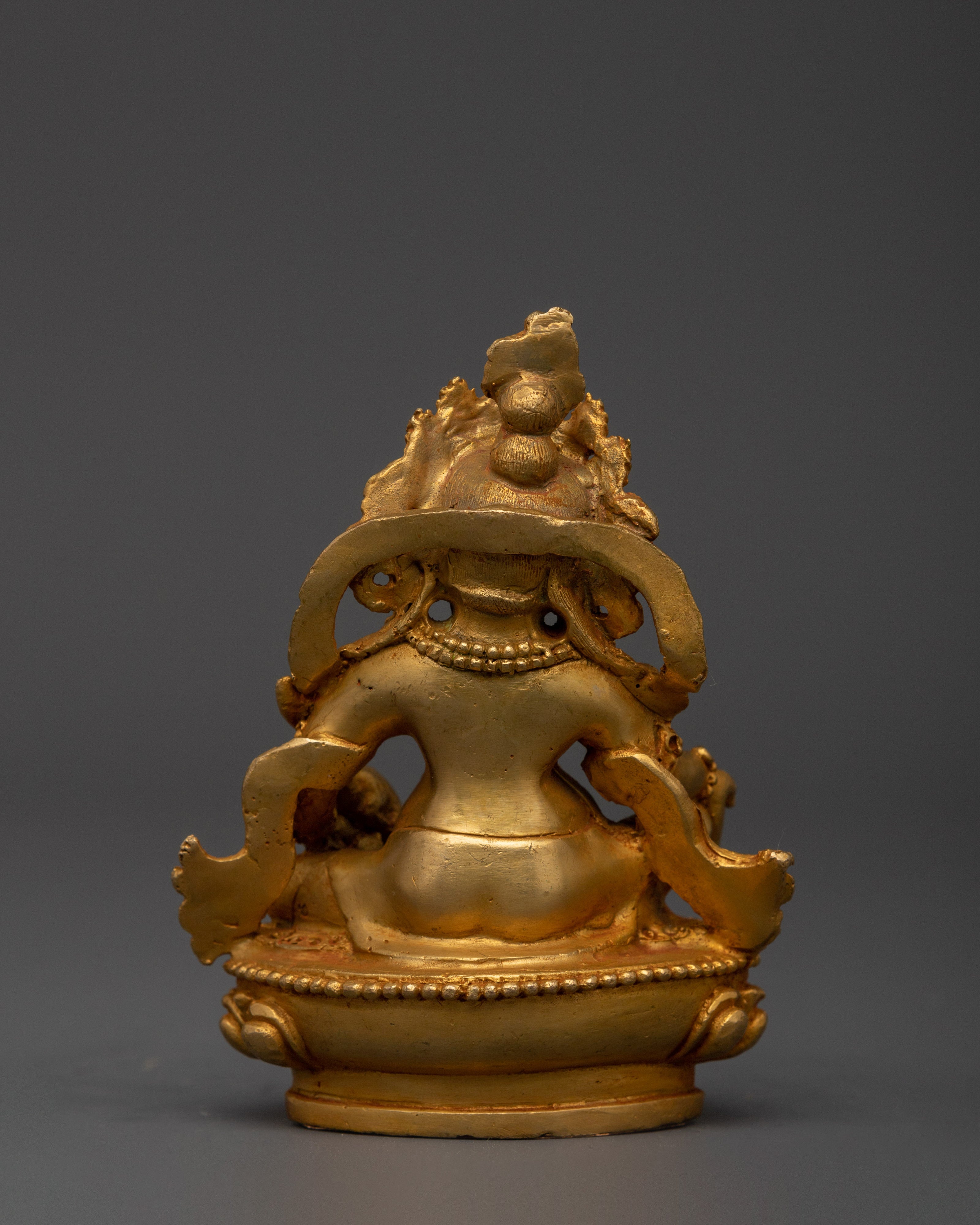 Gold Plated Dzambala Statue for Wealth & Prosperity | Tibetan God of Abundance