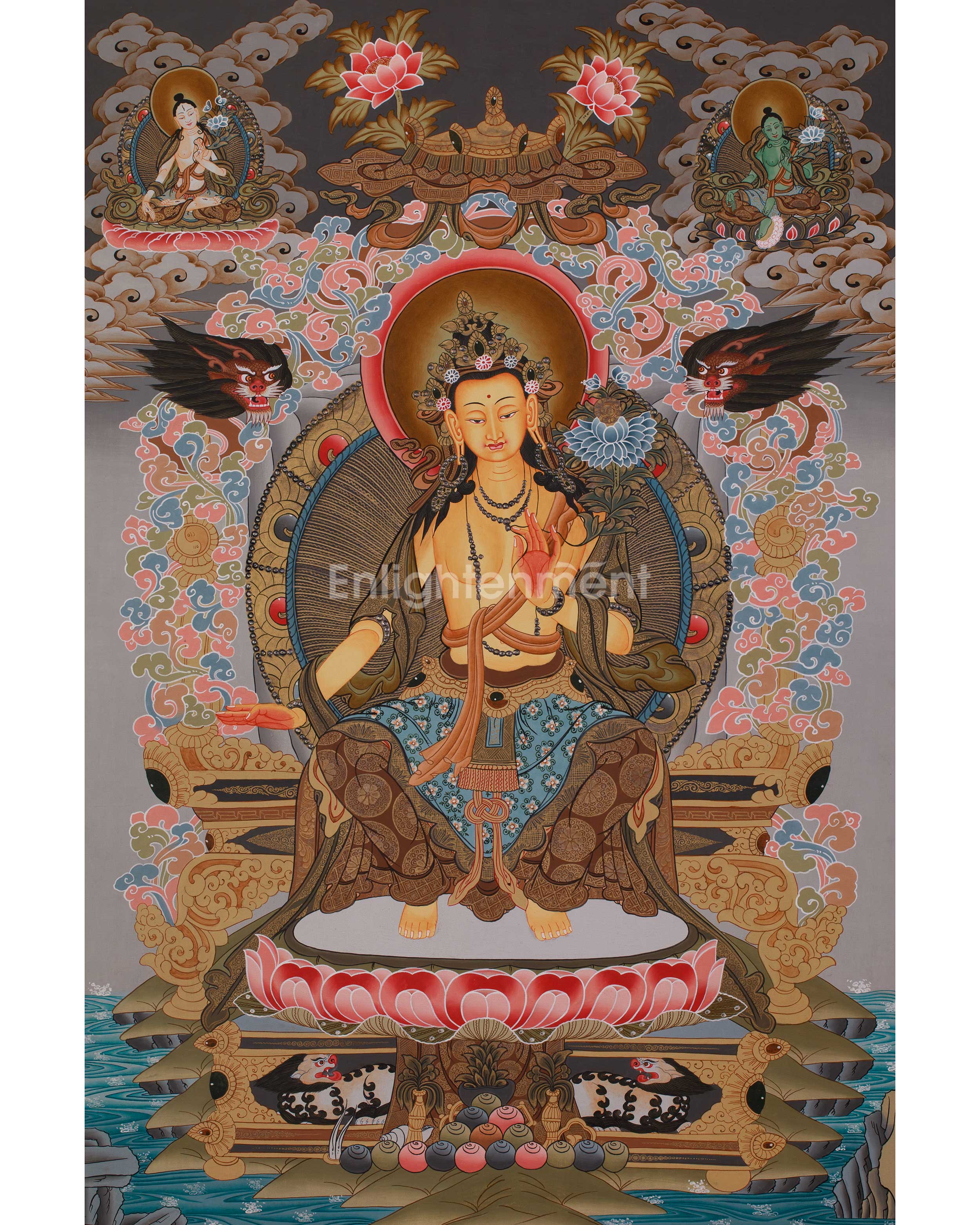 Tibetan Thangka Of Maitreya Buddha