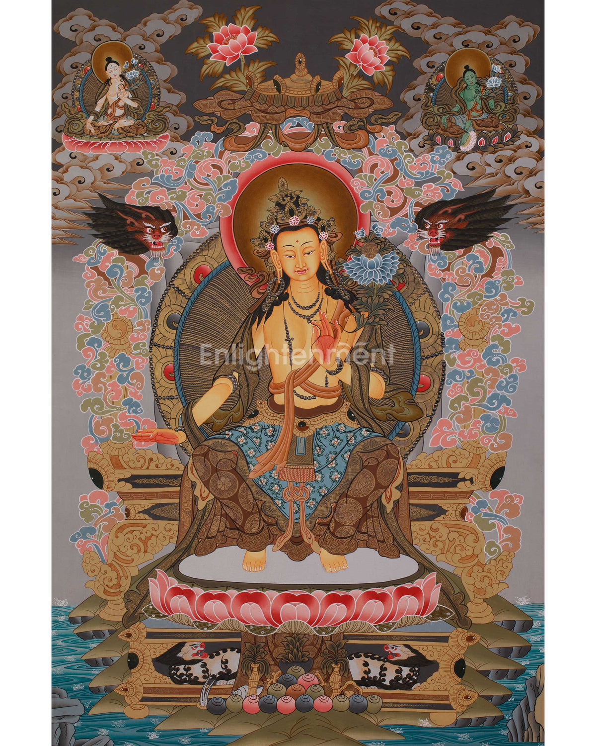 Tibetan Thangka Of Maitreya Buddha