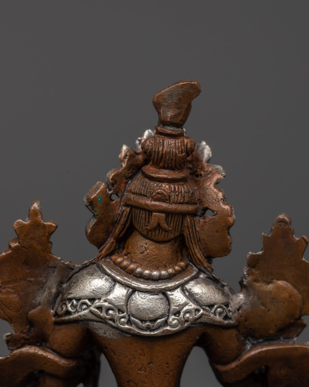 Green Tara Buddhist Goddess of Compassion | Oxidized Copper & Silver Plated Statue