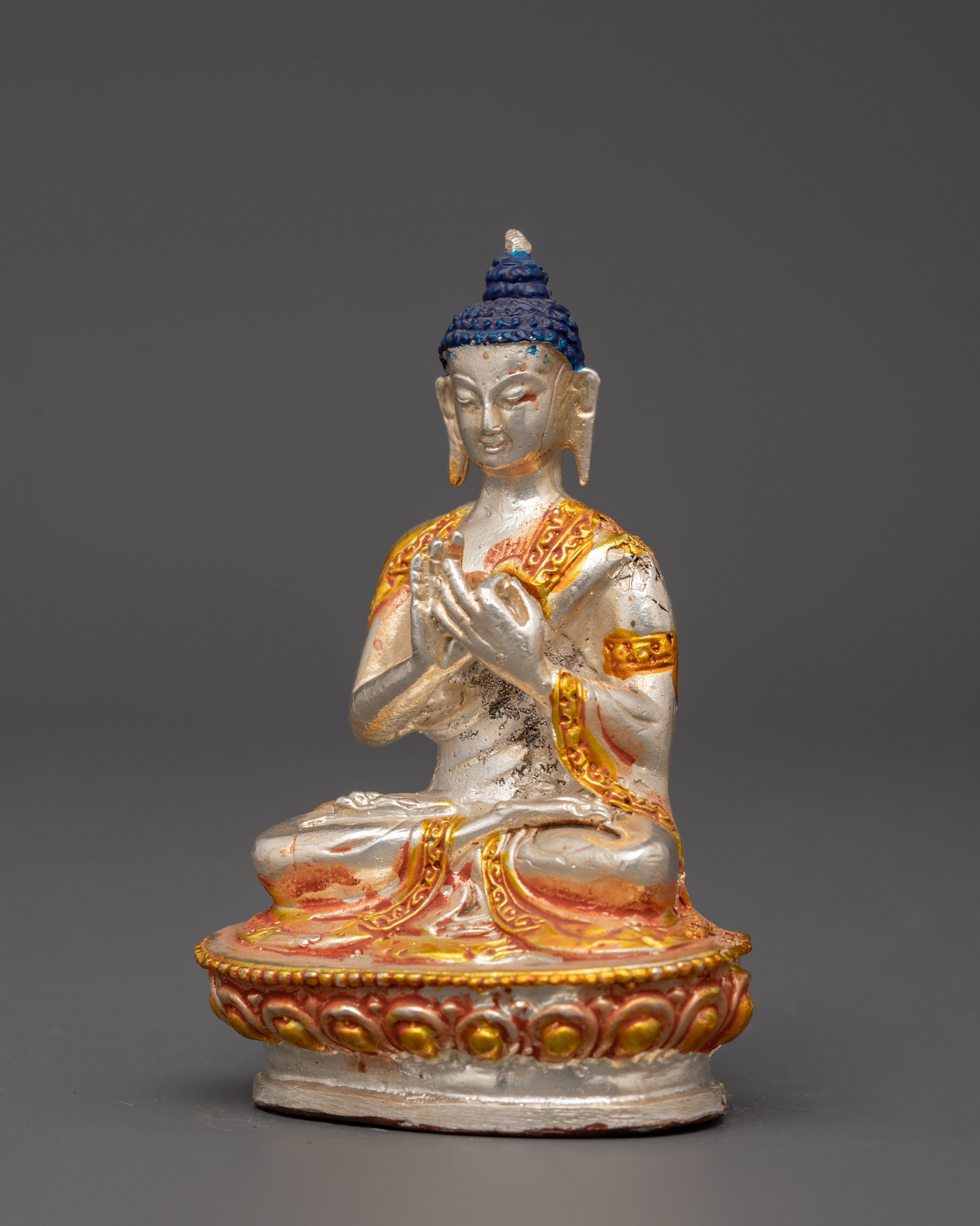 Gold & Silver-Plated Vairochana Buddha | Spiritual Practice & Wisdom