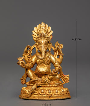 Gold-Plated Ganesh Statue | Hindu Elephant God of Wisdom & Prosperity
