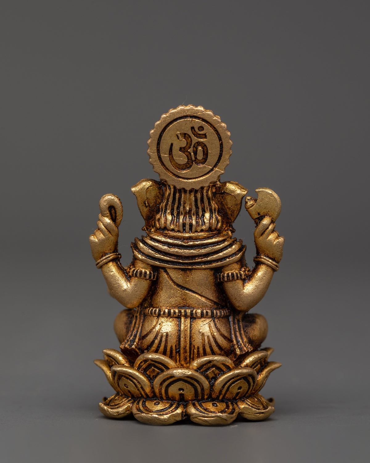 Brass Ganesh Statue with Halo | Ganesha Idol for Wisdom, Guidance & Protection