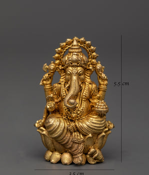Small Hindu Ganesha Brass Statue | Idol for Altar, Puja & Spiritual Home Decor