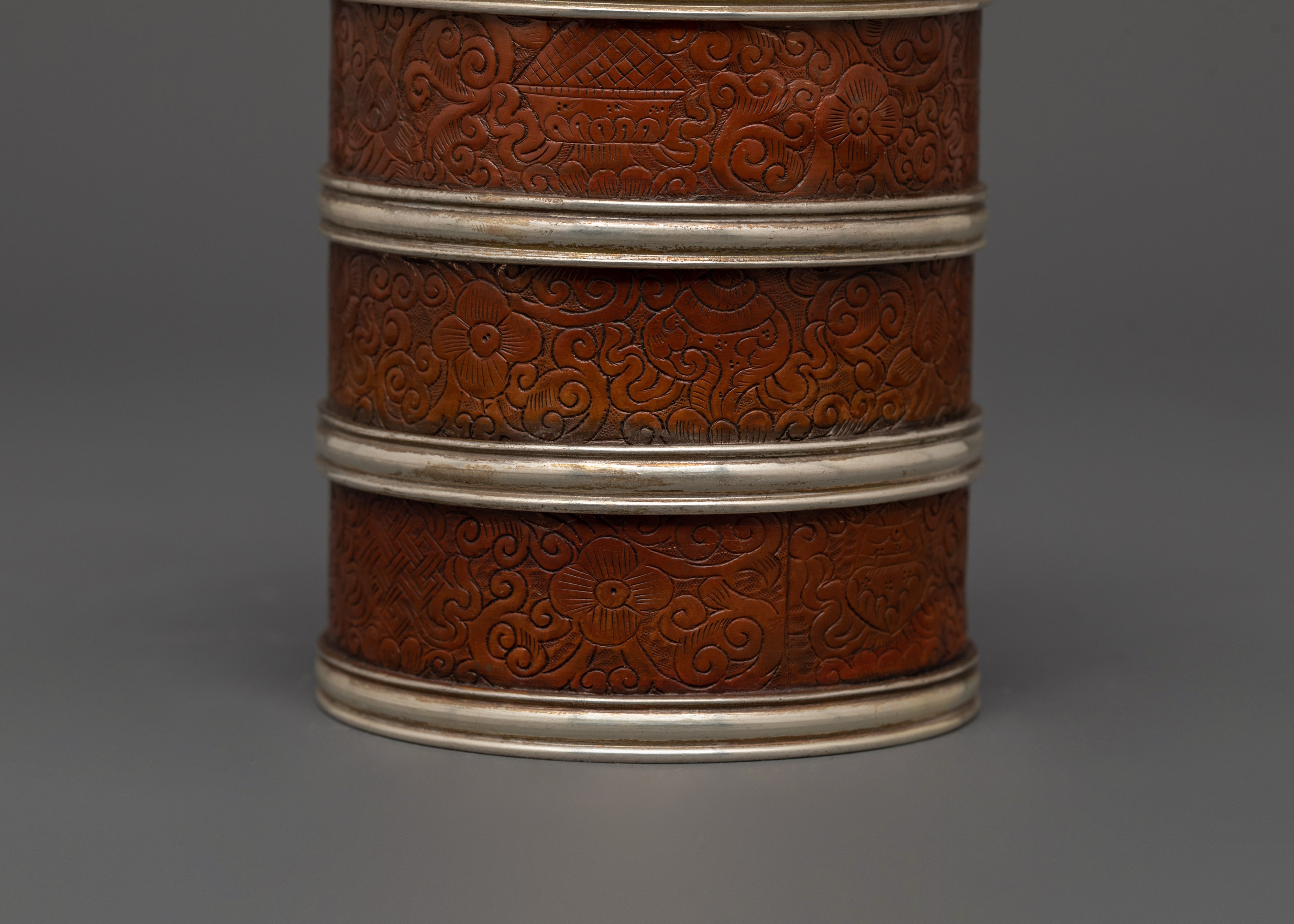 Handcrafted Tibetan Oxidized Copper Rice Pot | For Offerings and Spiritual Ceremonies