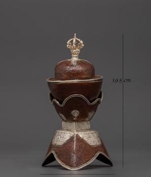 Oxidized Copper Tibetan Kapala | Sacred Skull Ritual Vessel