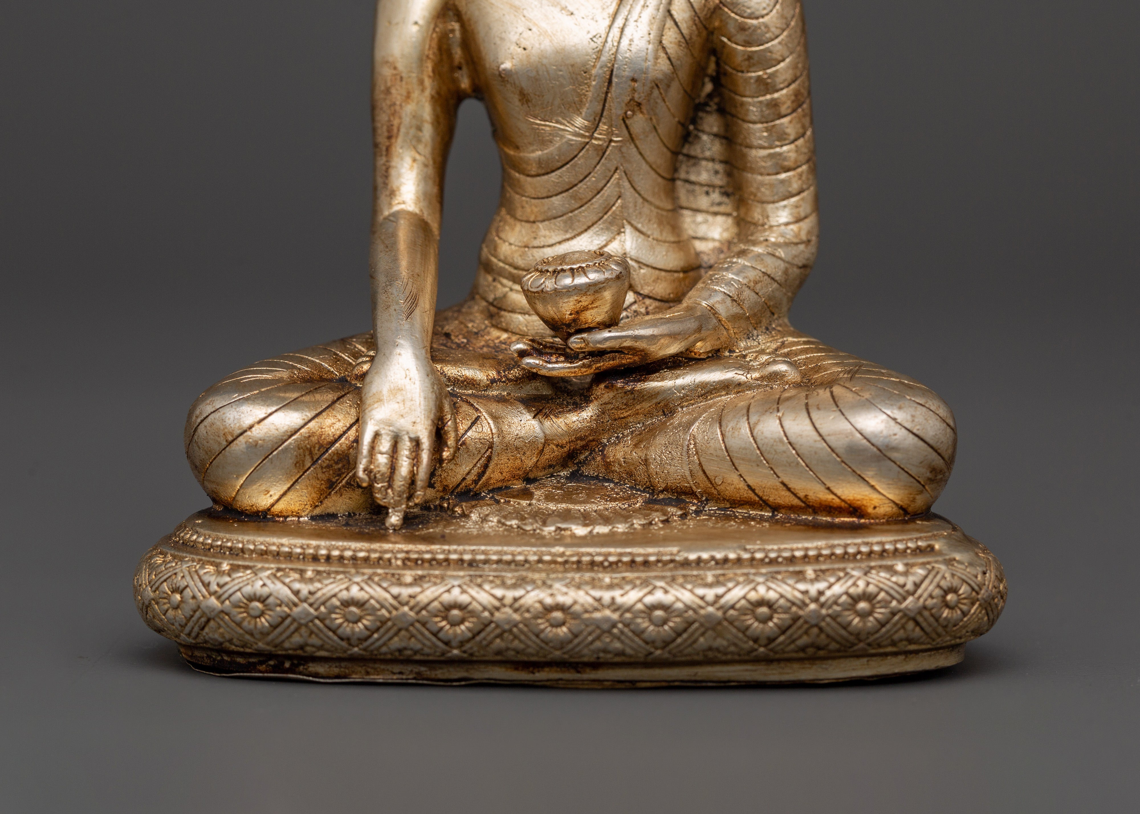 Silver-plated Shakyamuni Buddha | Meditation & Sacred Decor