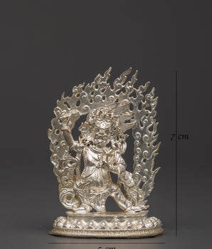 Vajrapani Silver Plated Statue | Tibetan Buddhist Protector
