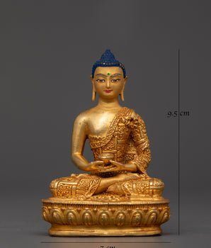 Amitabha Buddha Statue with Offering Bowl | Handcrafted Copper with Gold Plating