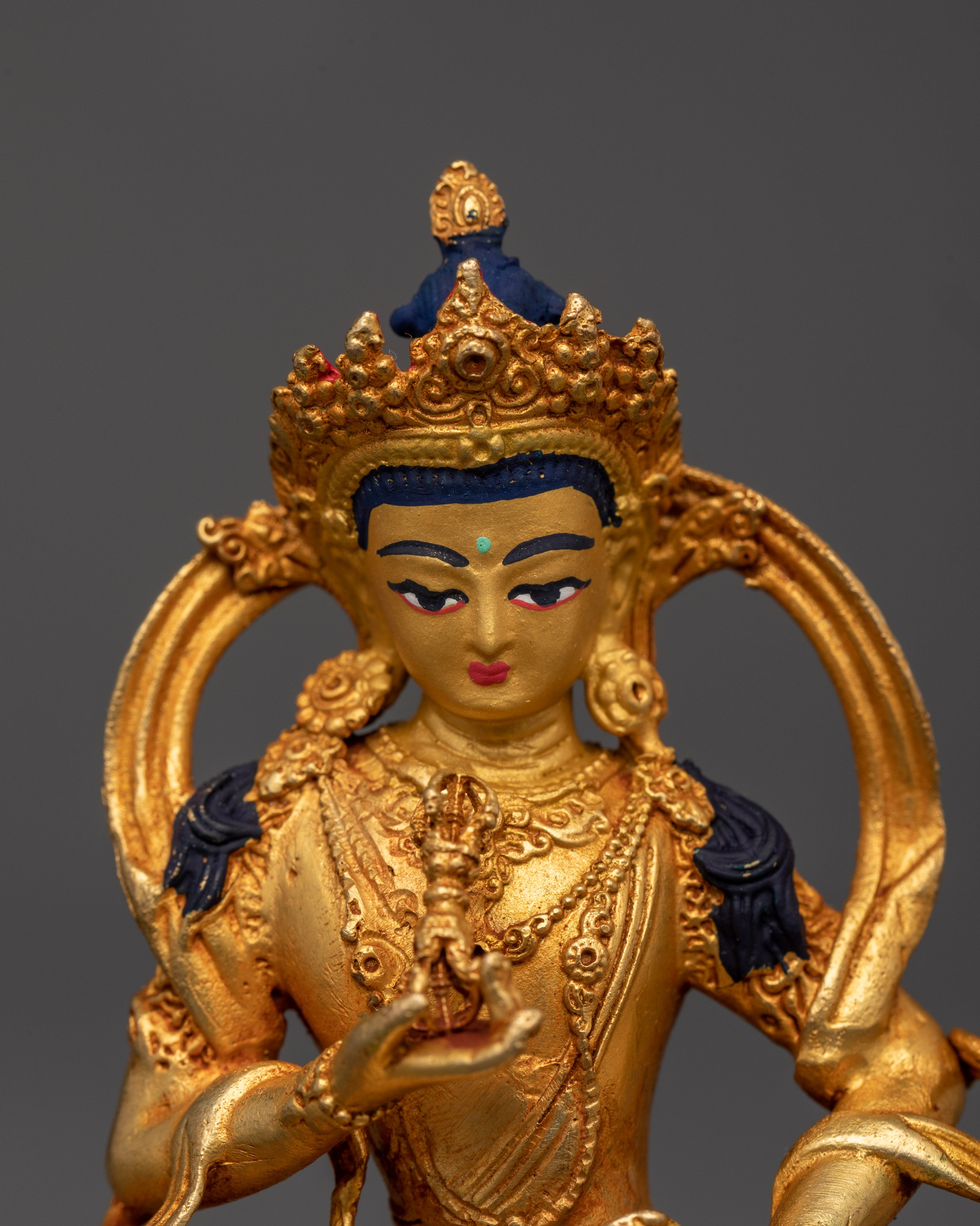 Divine Vajrasattva Statue with Vajra | Tibetan Buddha Healing Sculpture