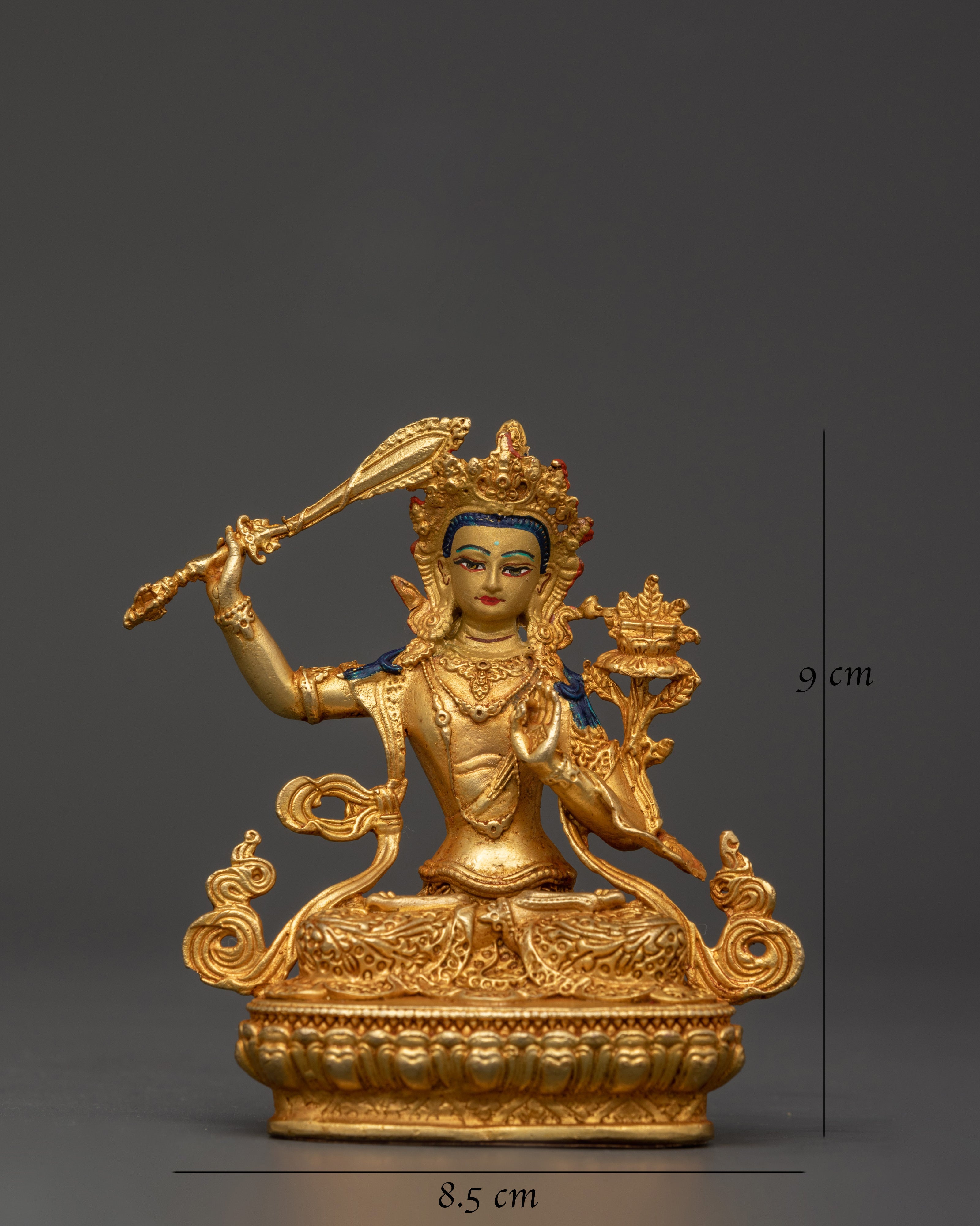 Handcrafted Sculpture of Manjushri | Sacred Bodhisattva of Wisdom Deity