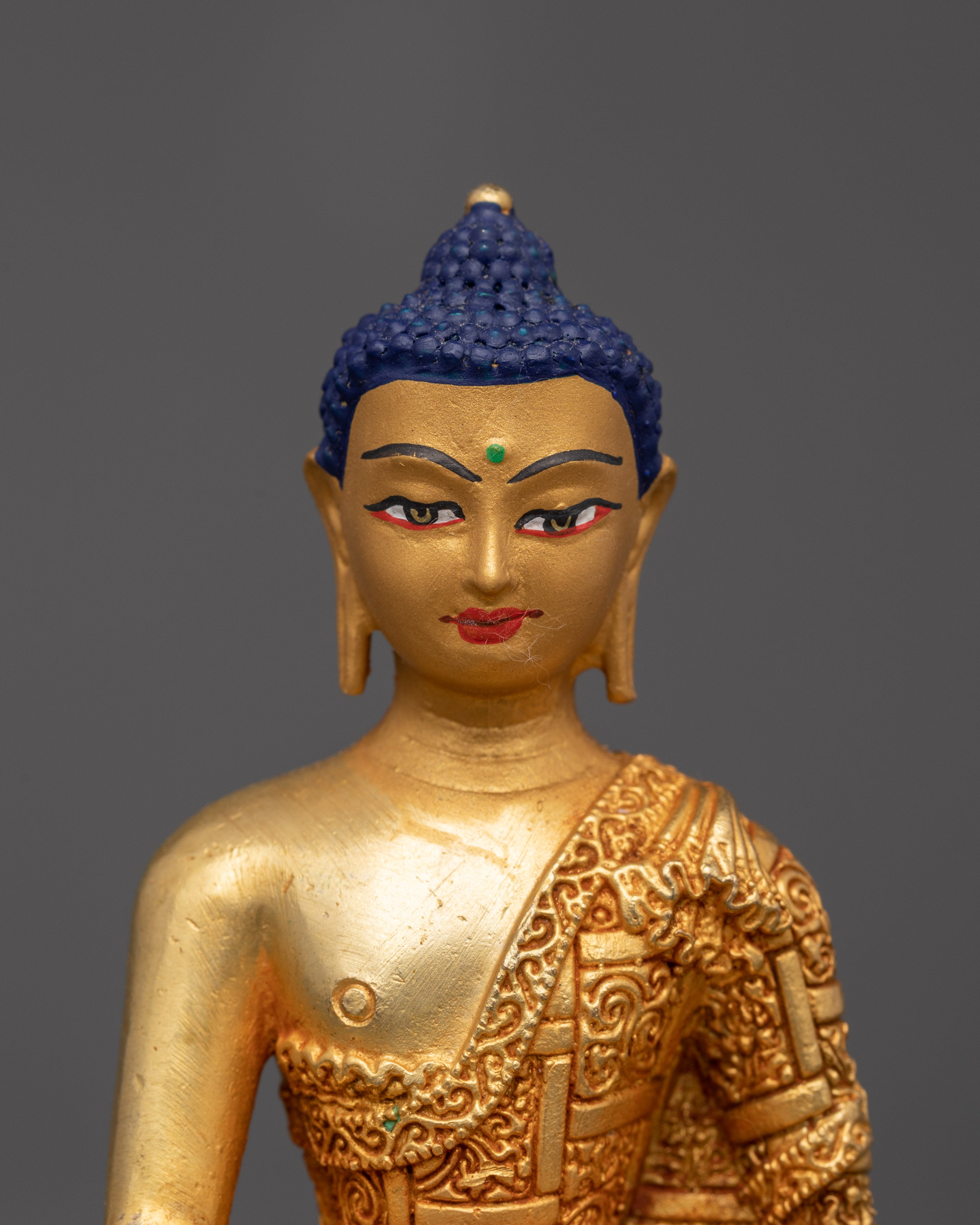 Sacred Shakyamuni Buddha in Earth Touching Mudra |Tibetan Copper Statue