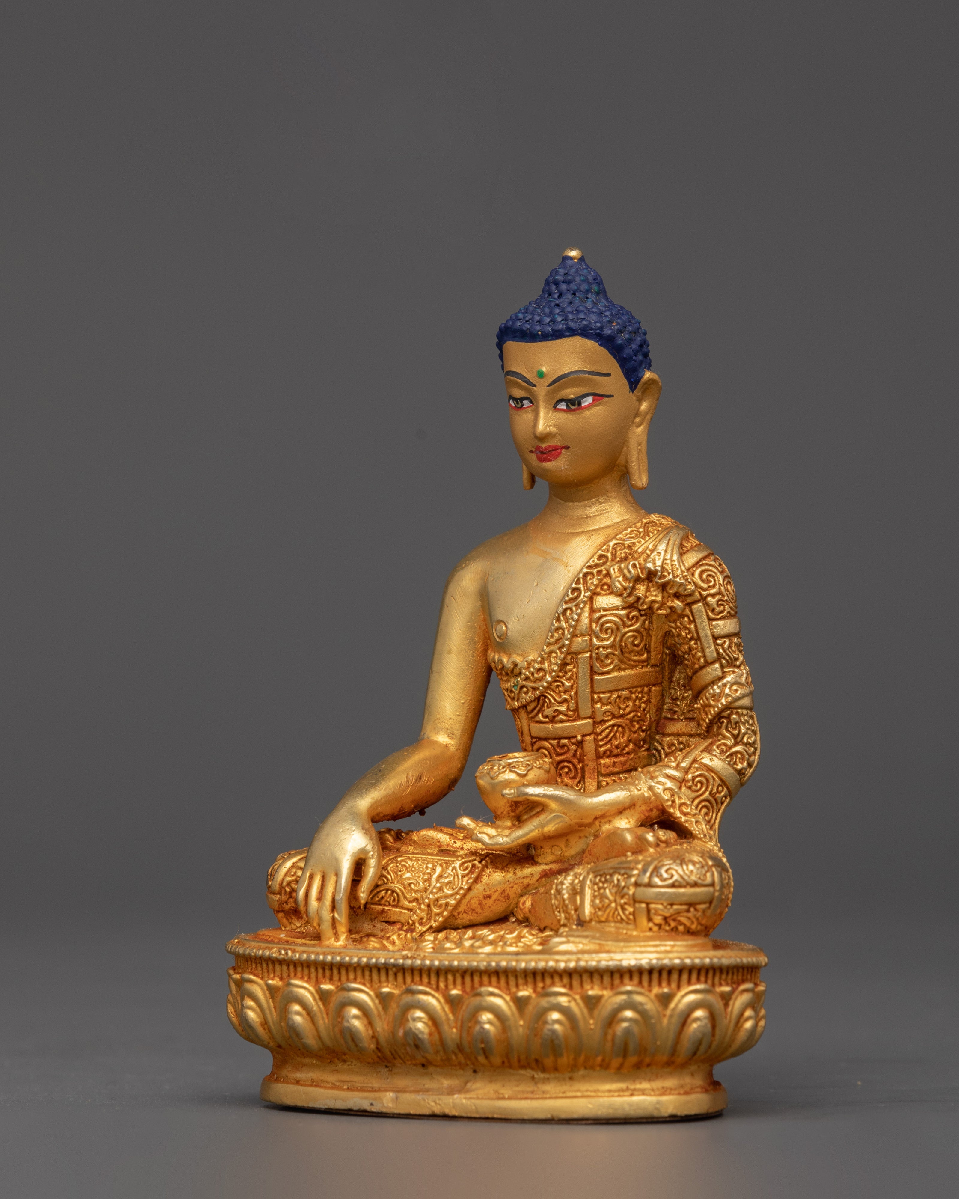 Sacred Shakyamuni Buddha in Earth Touching Mudra |Tibetan Copper Statue
