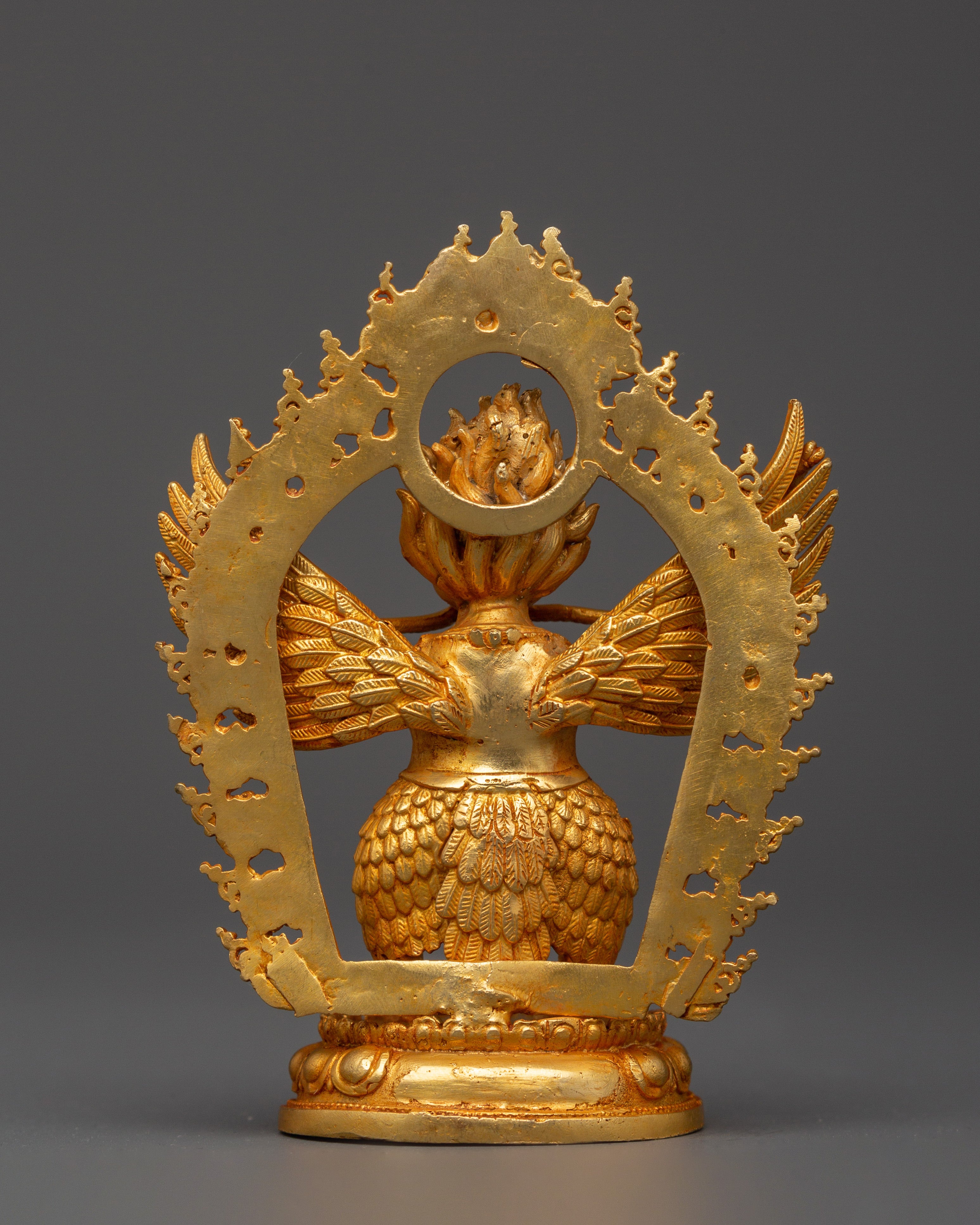 Fierce Garuda Gold-Plated Copper Sculpture | Altar, Protection & Spiritual Home Decor