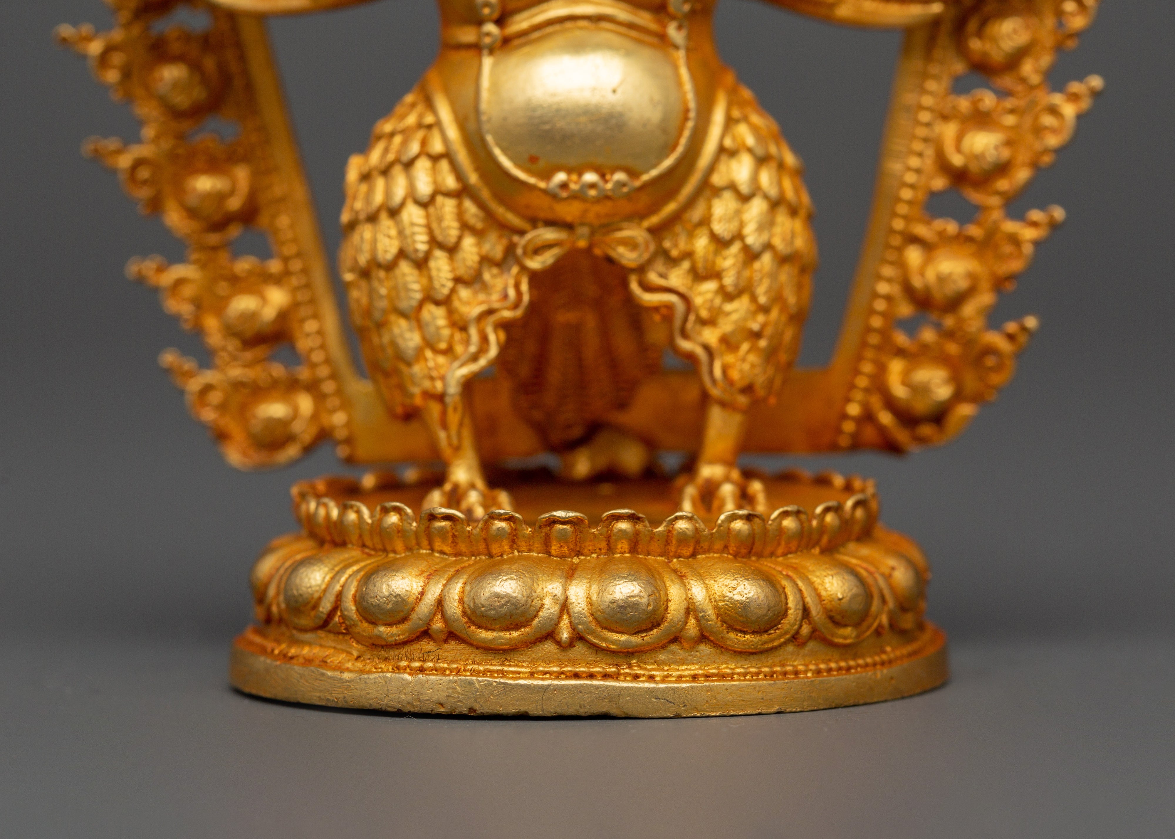 Fierce Garuda Gold-Plated Copper Sculpture | Altar, Protection & Spiritual Home Decor