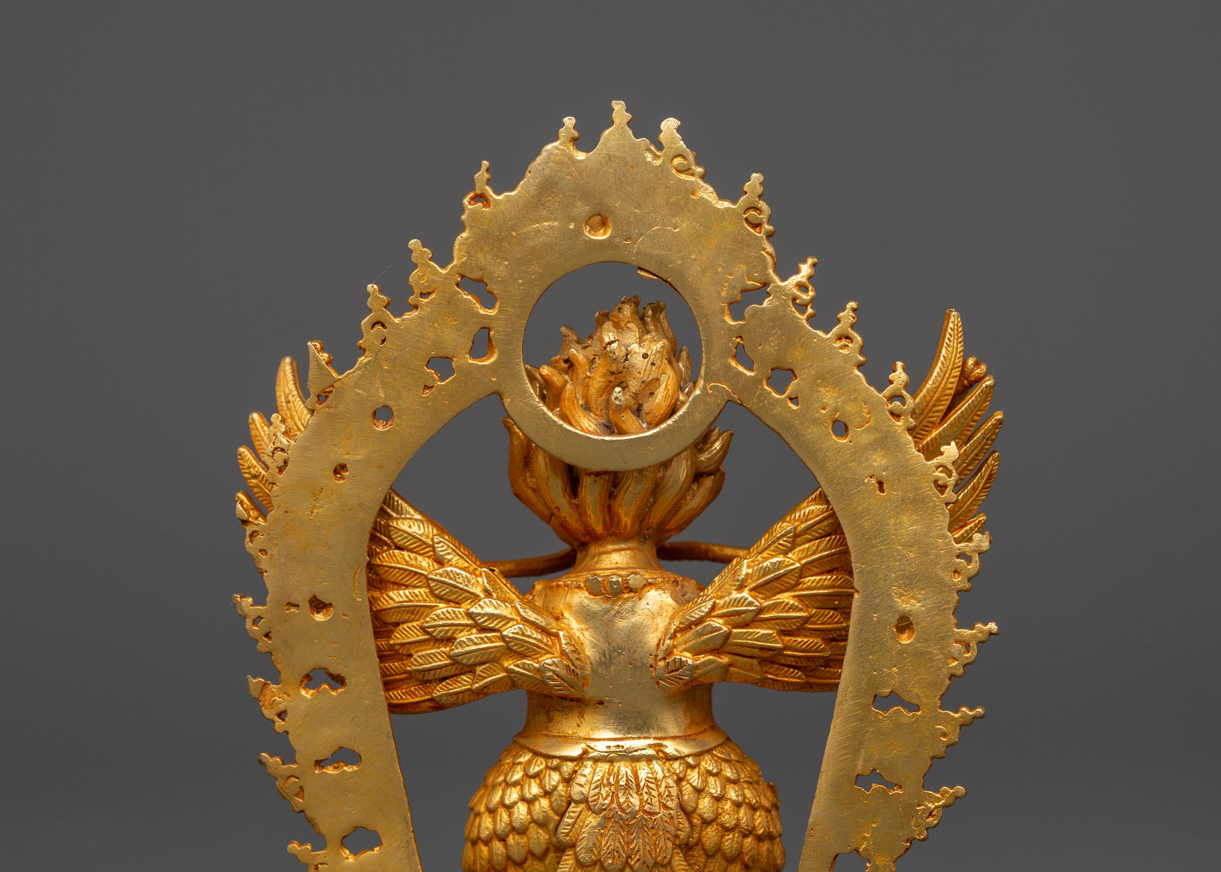 Fierce Garuda Gold-Plated Copper Sculpture | Altar, Protection & Spiritual Home Decor