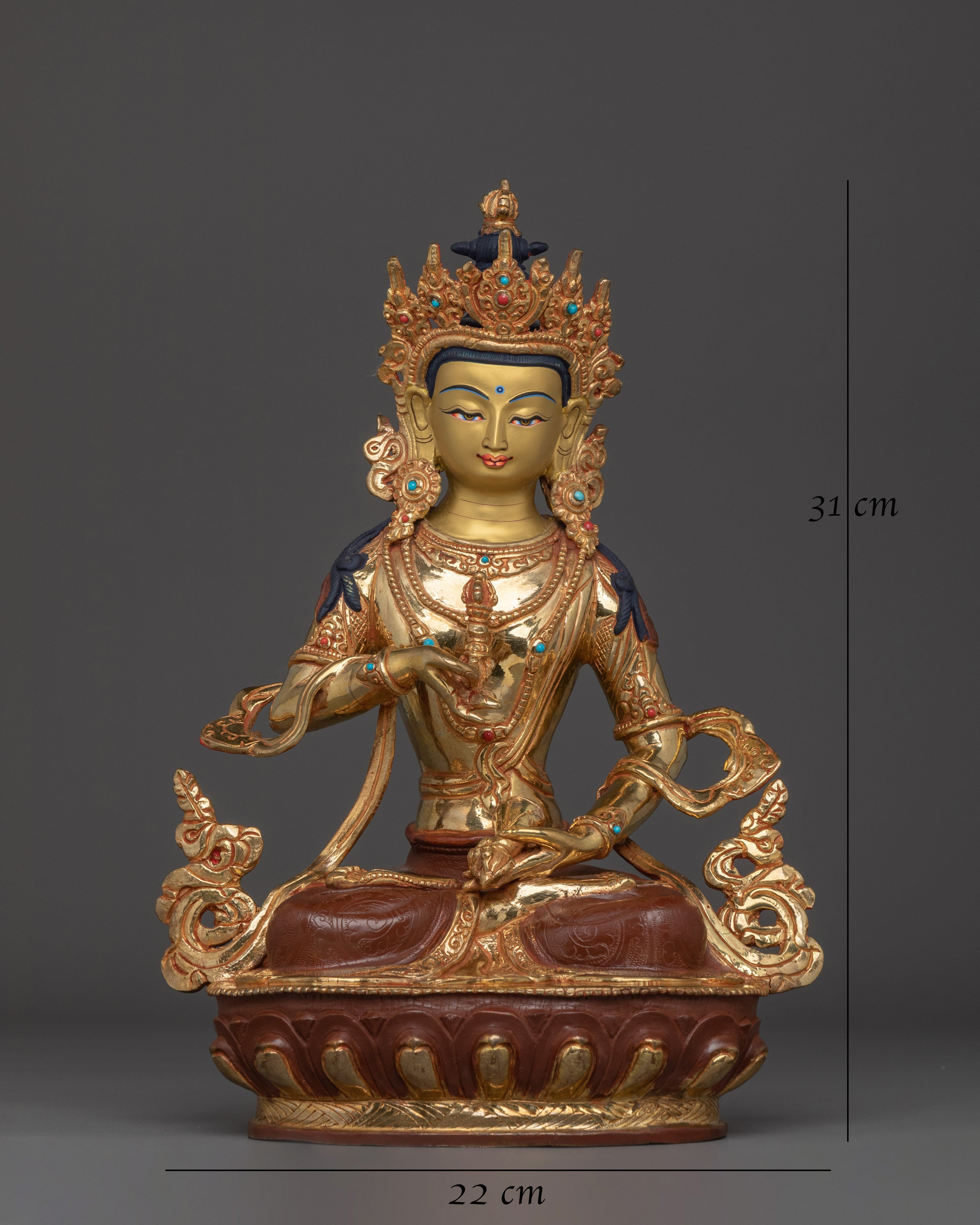 Vajrasattva Purification Deity Statue | Handmade Gold Plated Copper Statue