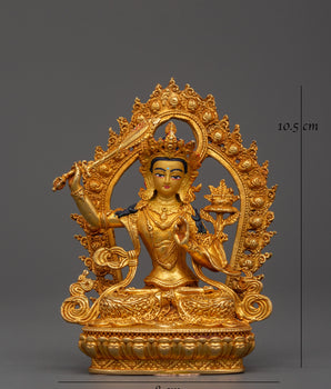 Manjushri Buddhist Wisdom Deity Statue | Ideal for Buddhist Altar and Zen Artwork