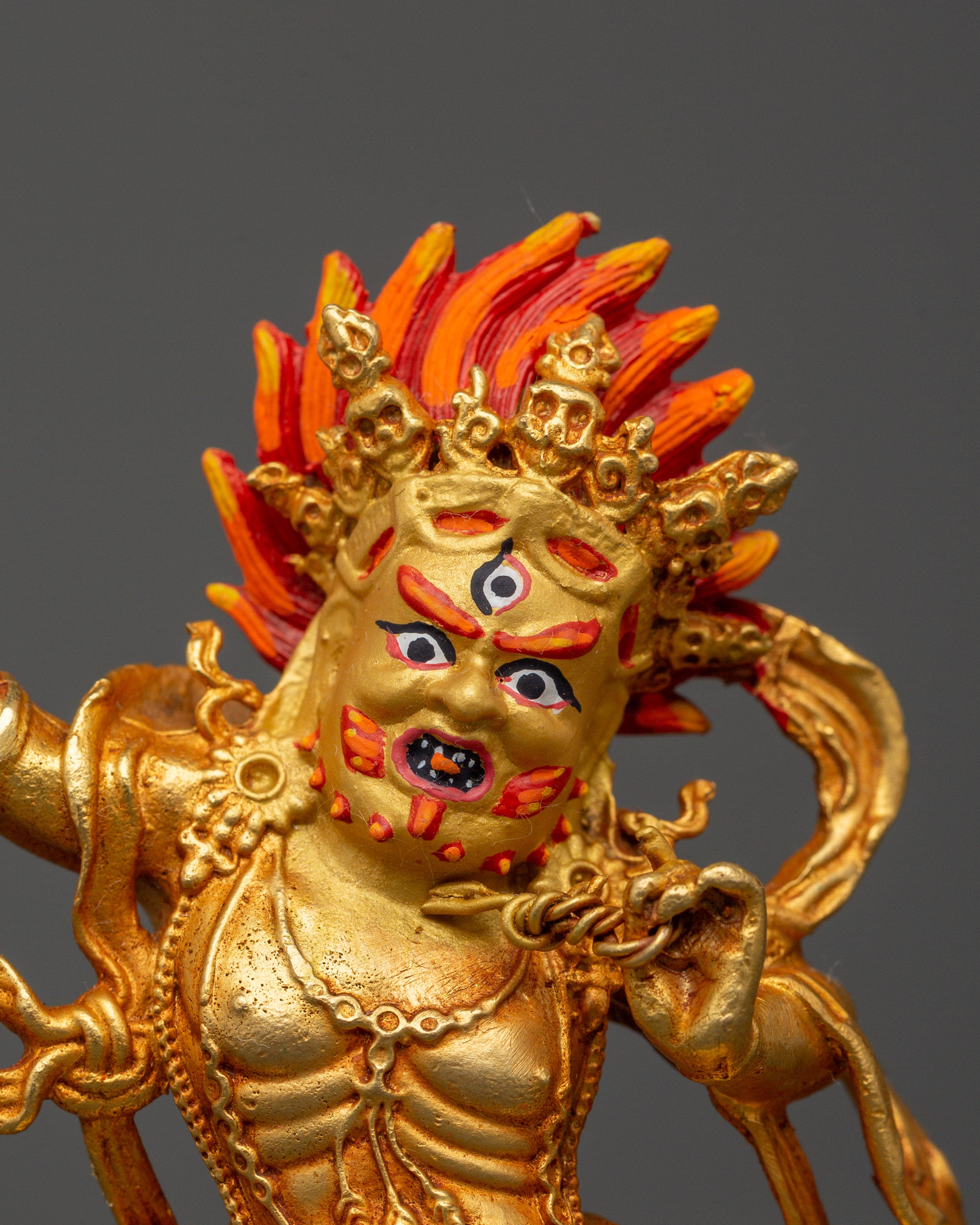 Gold Plated Vajrapani Statue in Copper | Meditation Space