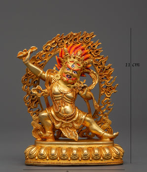 Gold Plated Vajrapani Statue in Copper | Meditation Space