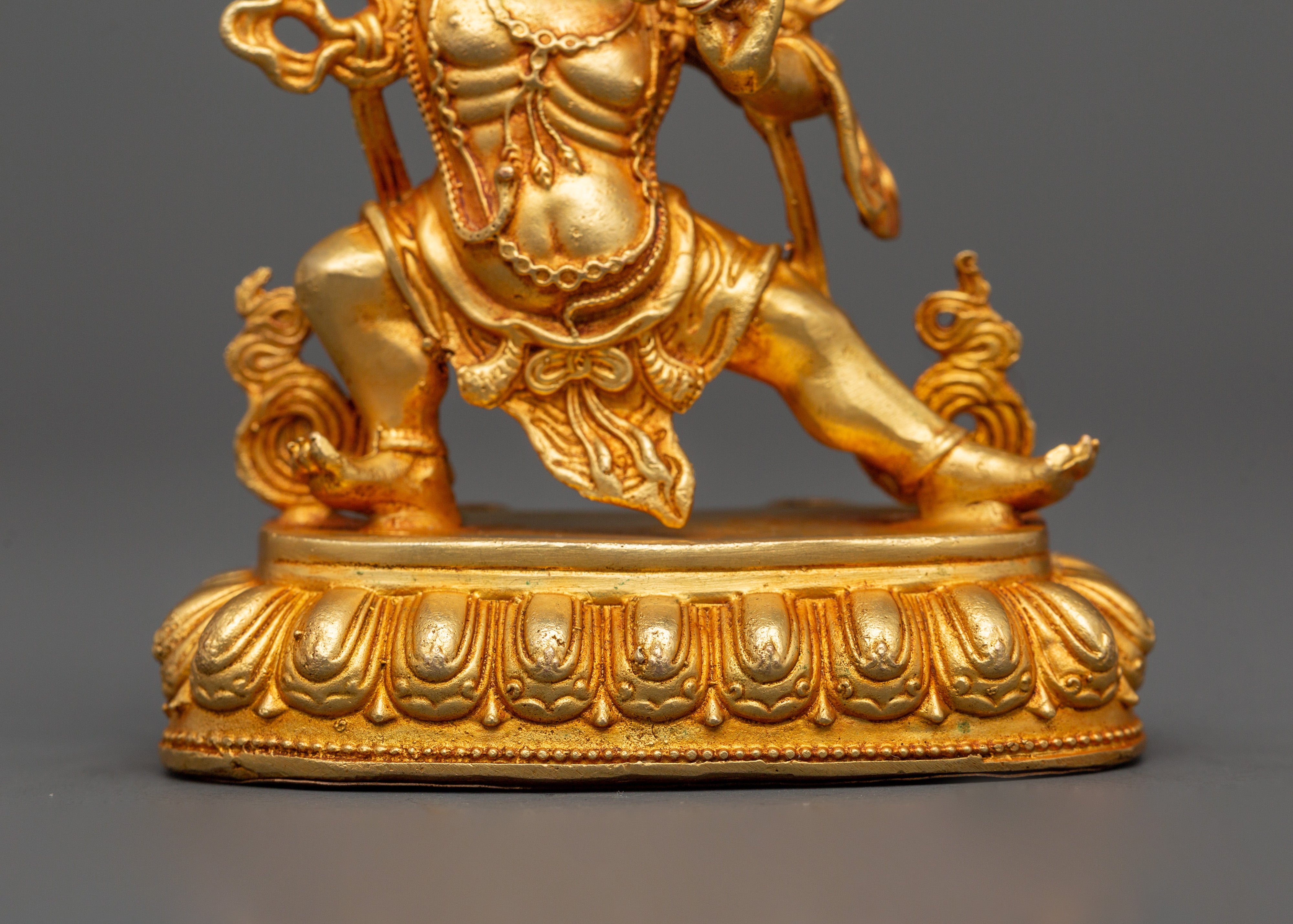 Gold Plated Vajrapani Statue in Copper | Meditation Space