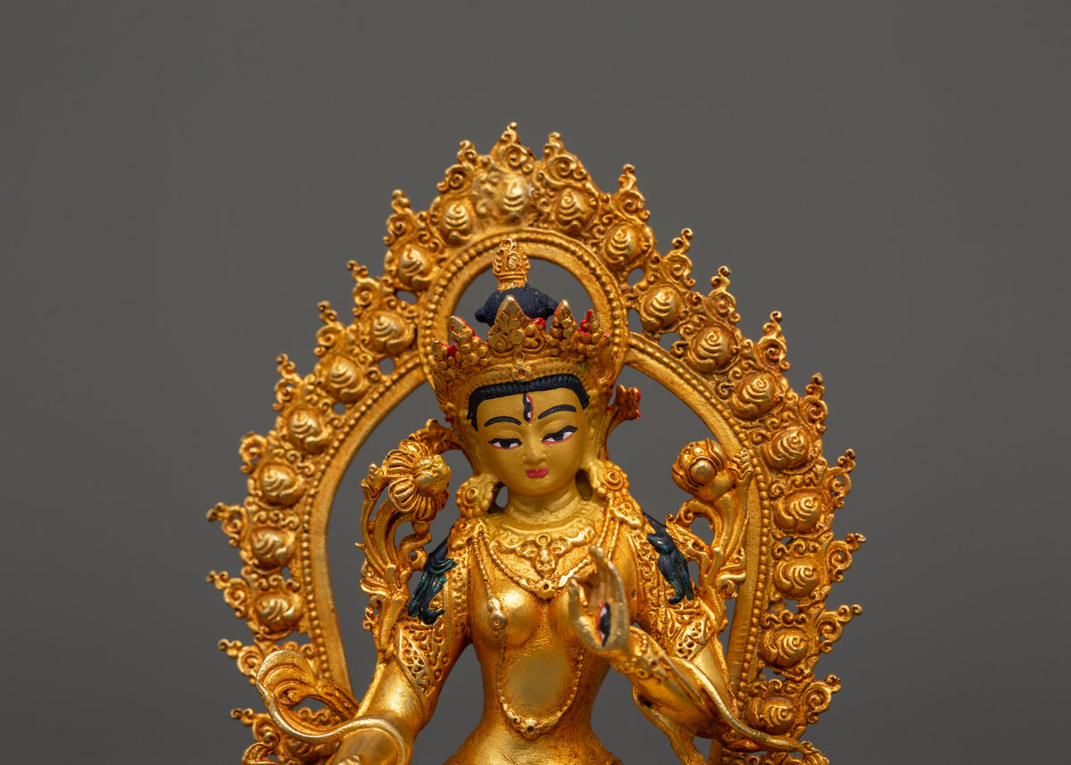 White Tara Meditation Sculpture | Traditional Buddhist Deity