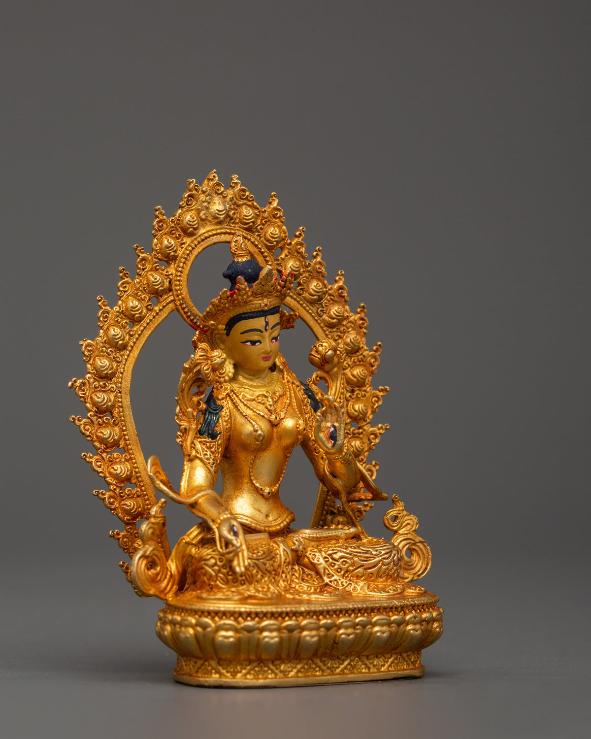 White Tara Meditation Sculpture | Traditional Buddhist Deity