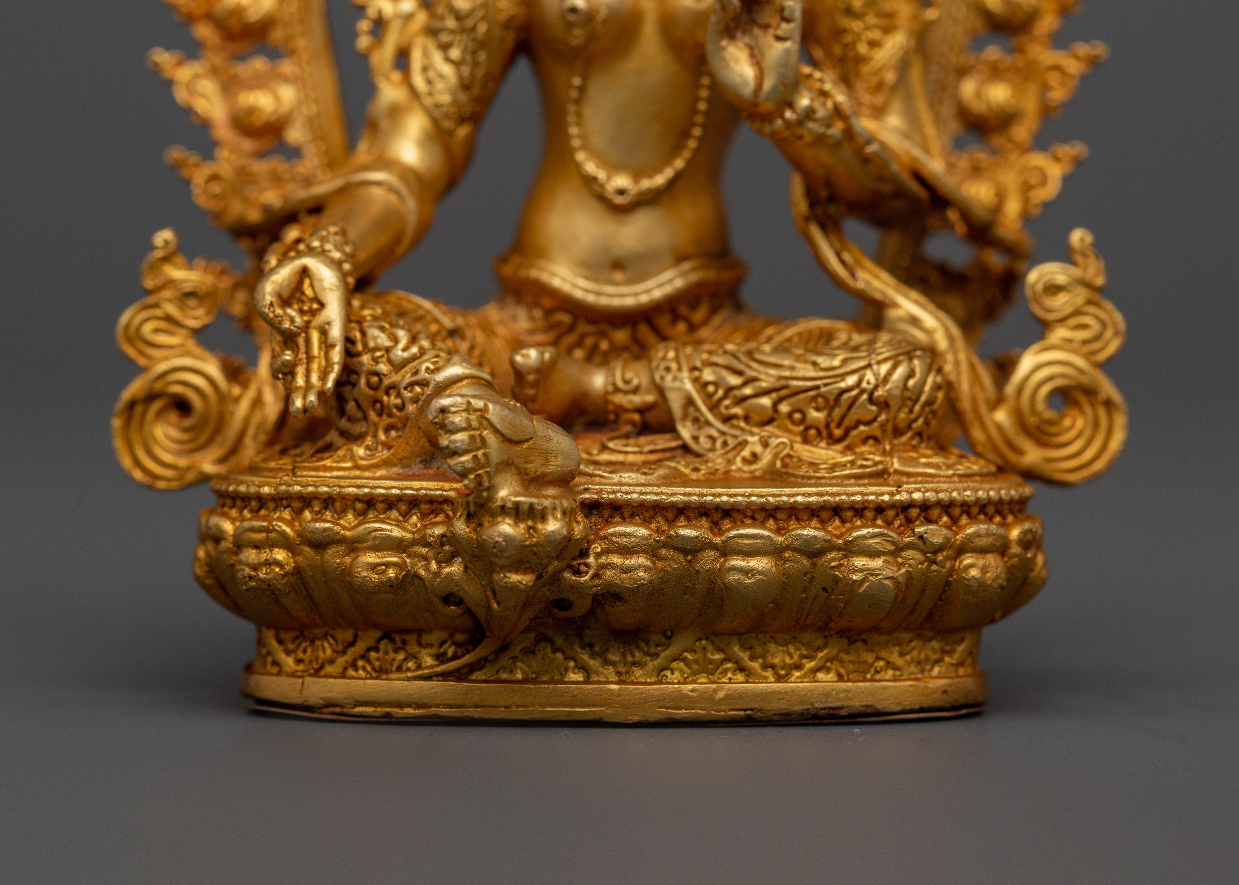 Buddhist Deity of Swift Action Green Tara Statue | Buddhist Altar Sacred Decor