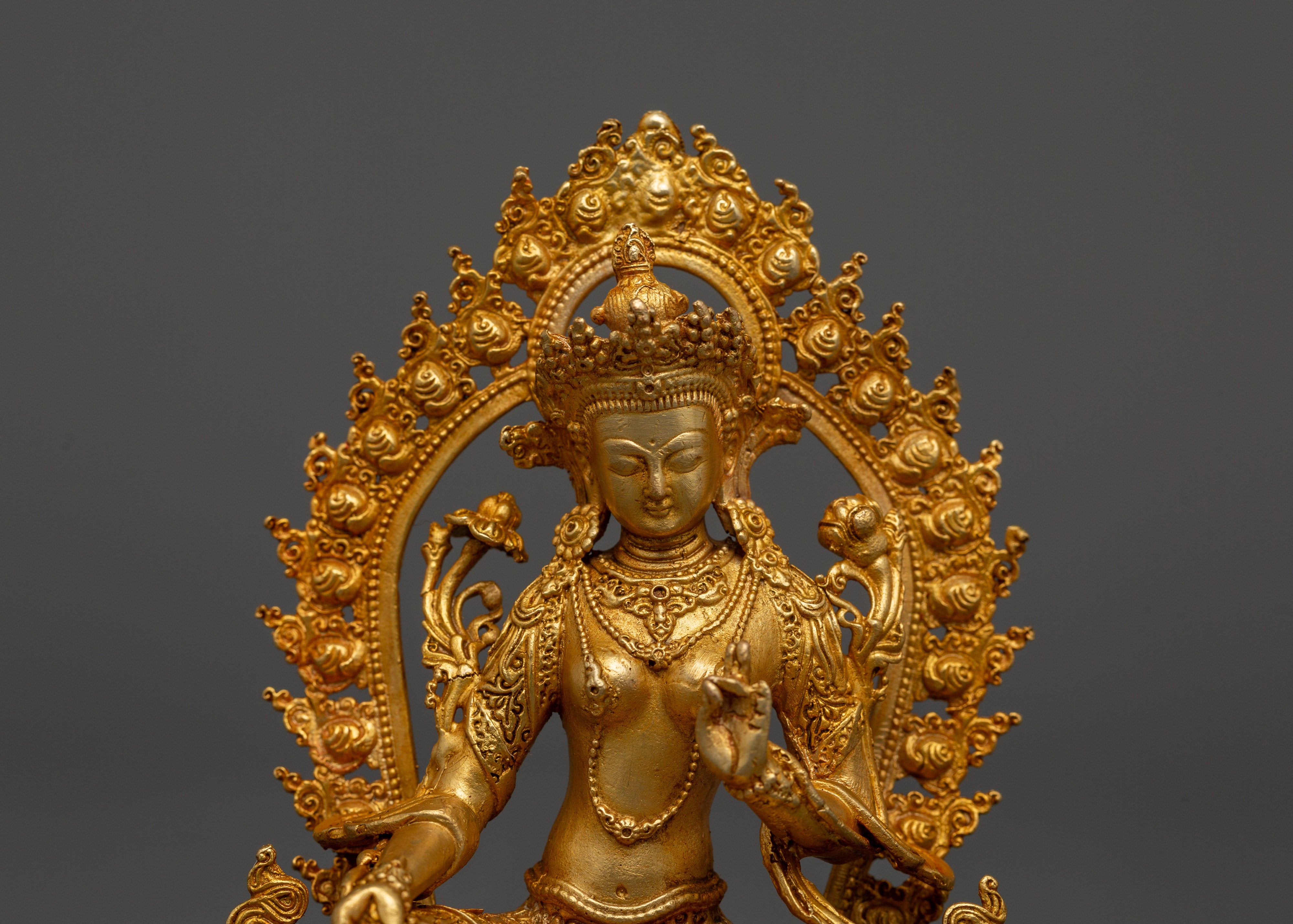 Buddhist Deity of Swift Action Green Tara Statue | Buddhist Altar Sacred Decor