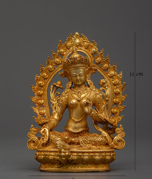 Buddhist Deity of Swift Action Green Tara Statue | Buddhist Altar Sacred Decor