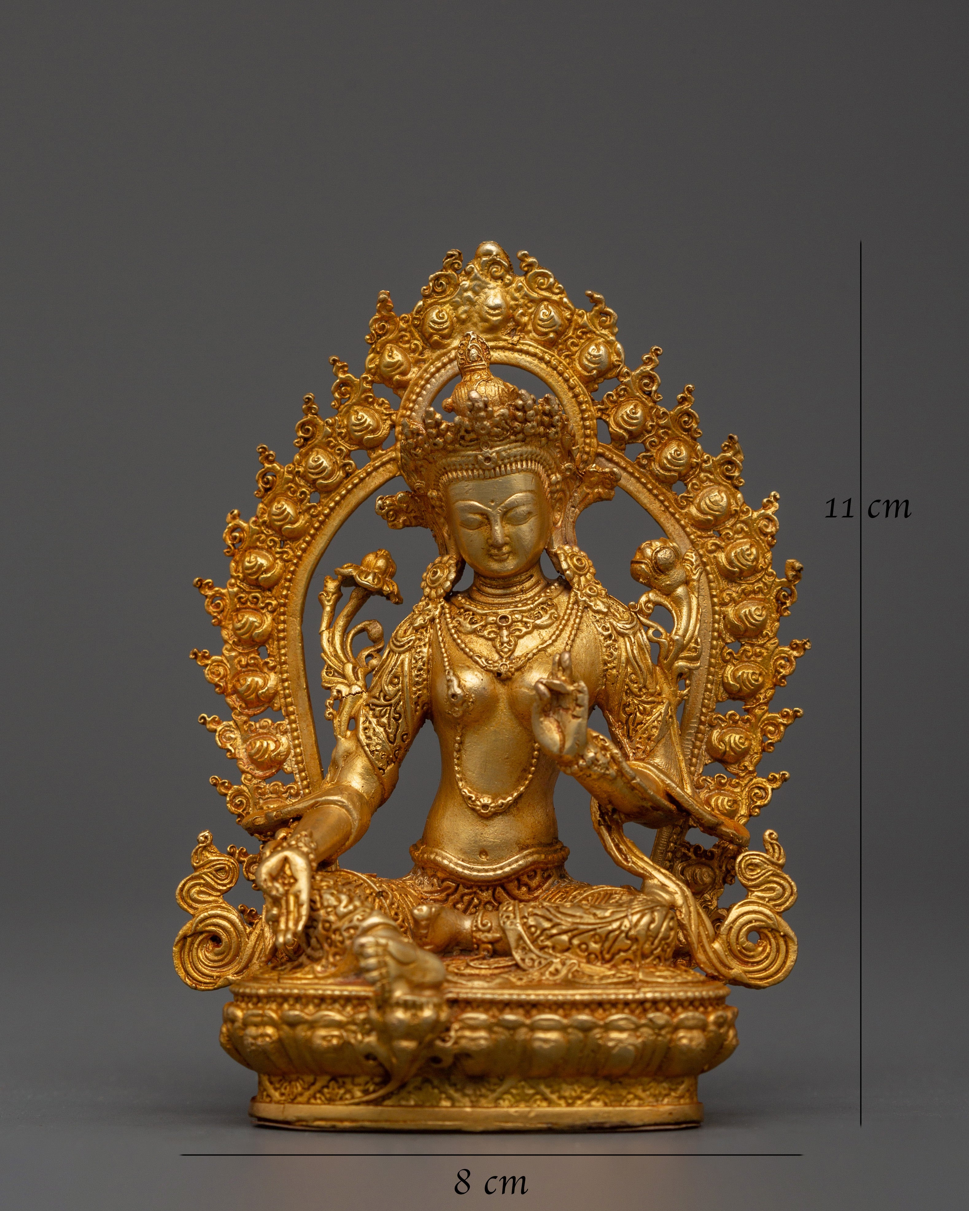 Buddhist Deity of Swift Action Green Tara Statue | Buddhist Altar Sacred Decor