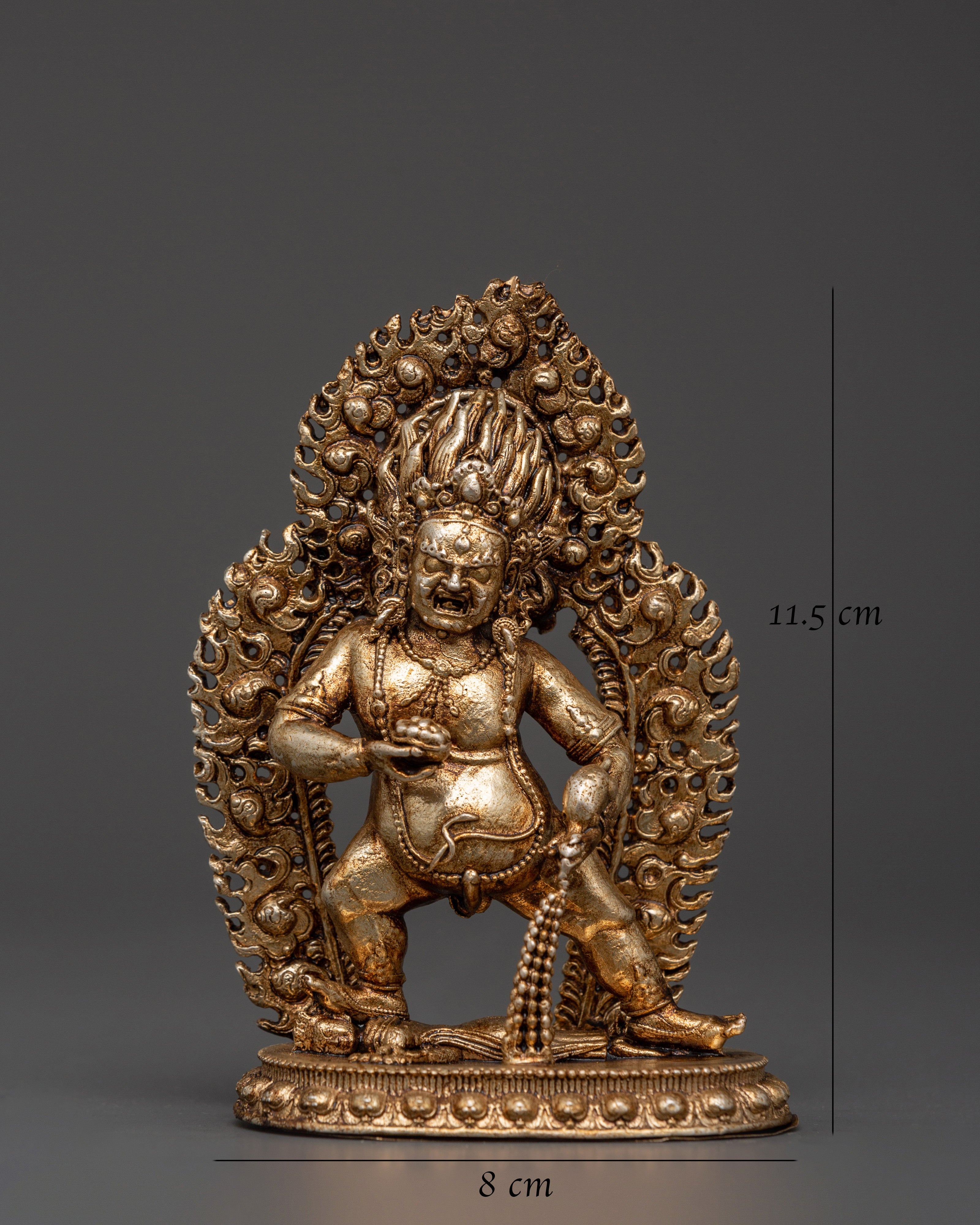 Black Dzambhala Tibetan Wealth Deity Statue | Copper Buddhist Sculpture for Home Decor
