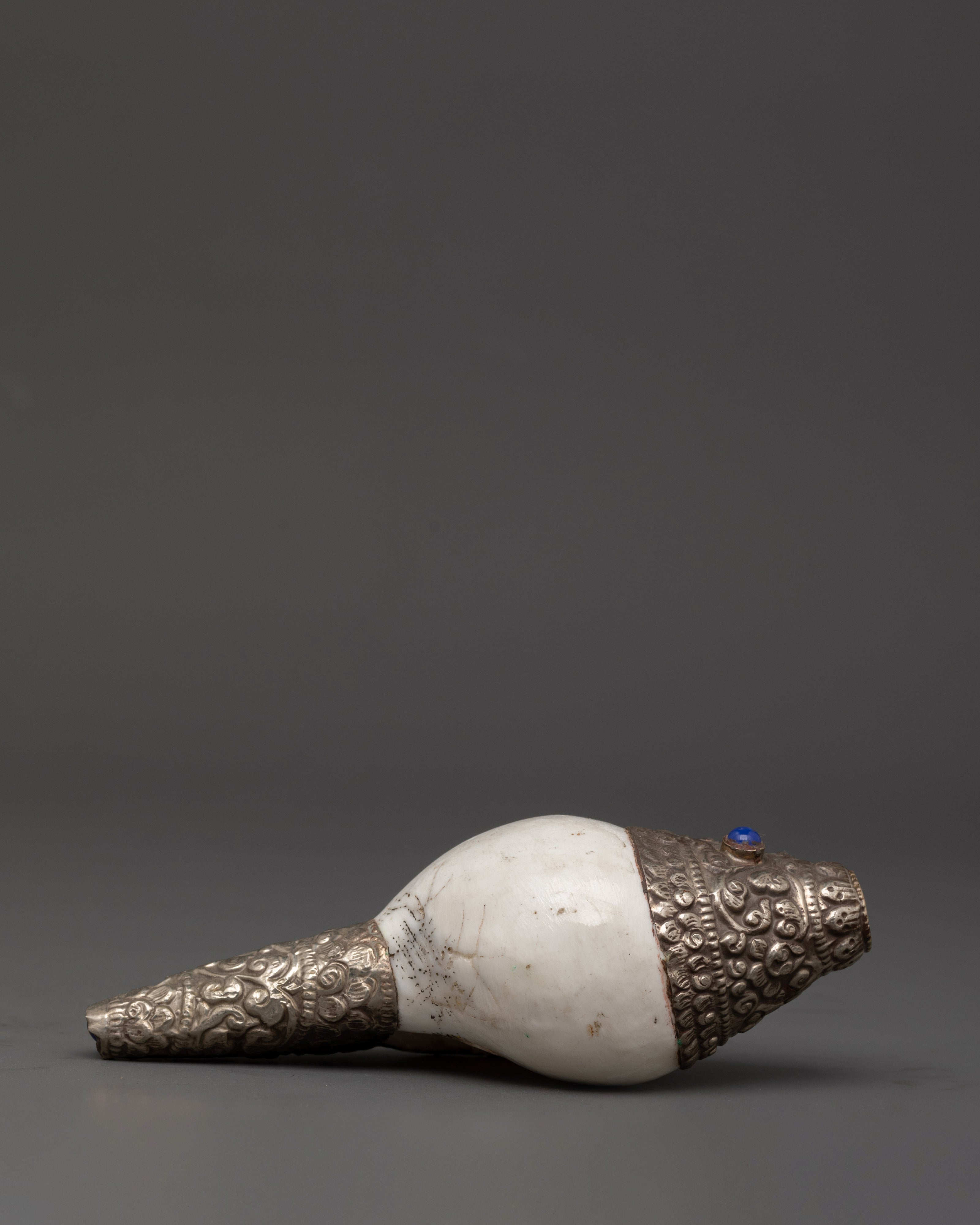 Tibetan Ritual Conch Shell | Handcrafted Buddhist Ritual Sacred Instrument
