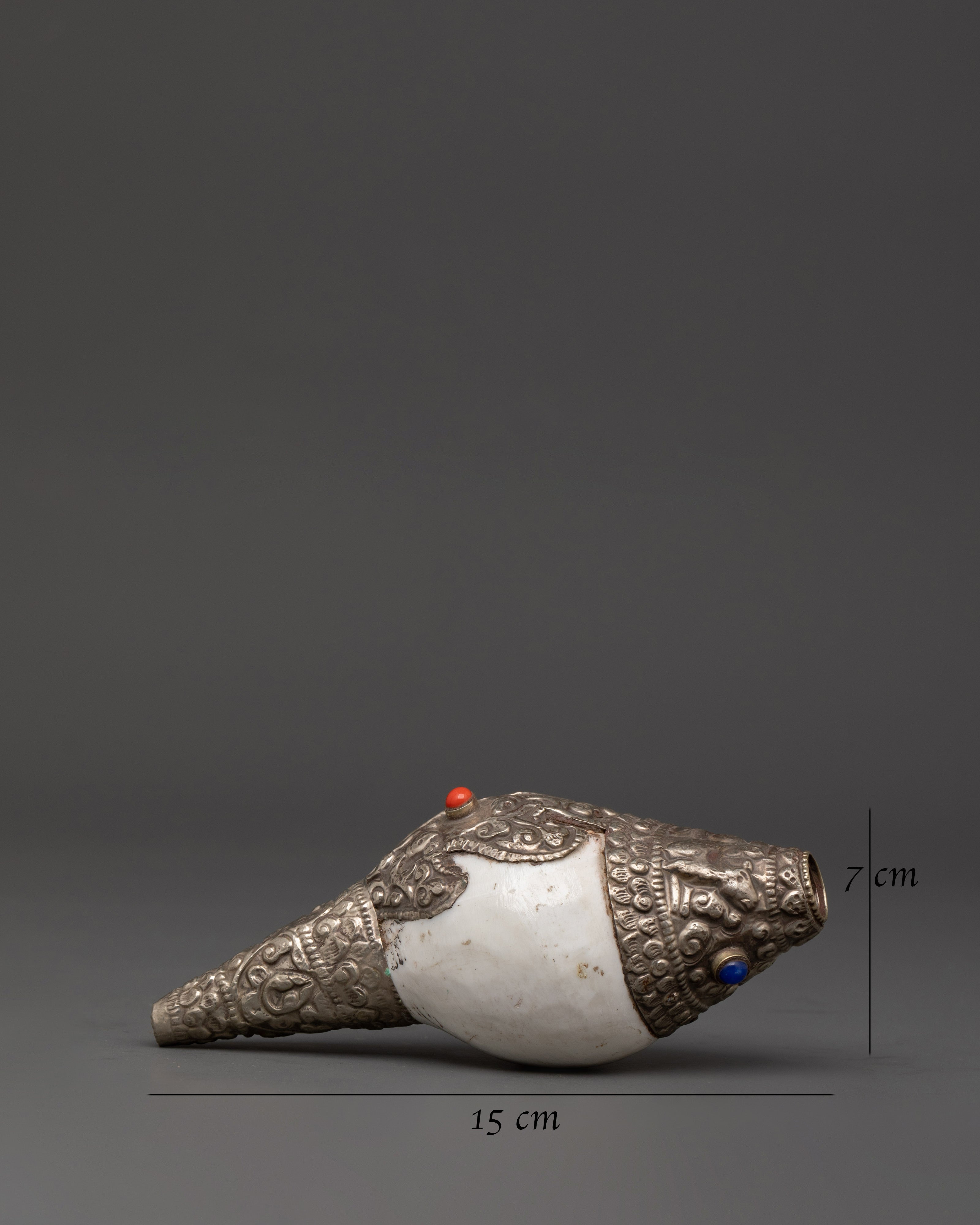 Tibetan Ritual Conch Shell | Handcrafted Buddhist Ritual Sacred Instrument