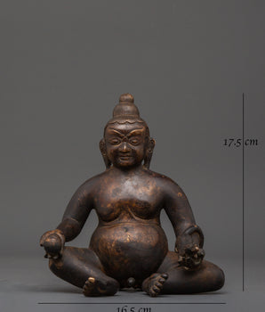 Black Dzambhala Oxidized Copper Statue | Symbol of  Abundance & Fortune