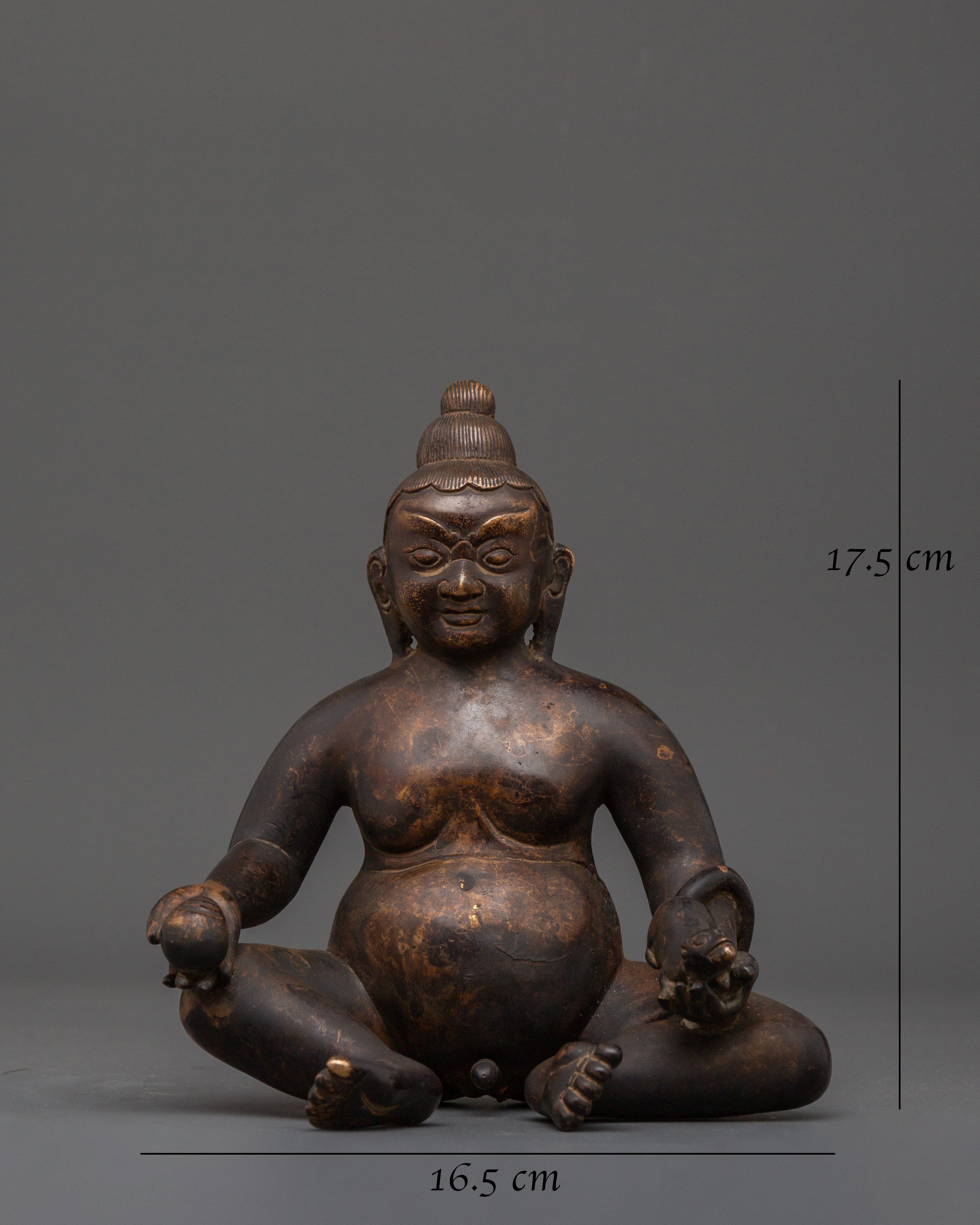 Black Dzambhala Oxidized Copper Statue | Symbol of  Abundance & Fortune
