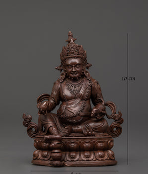 Oxidized Copper Dzambala Holding Conch | Tibetan Wealth Deity