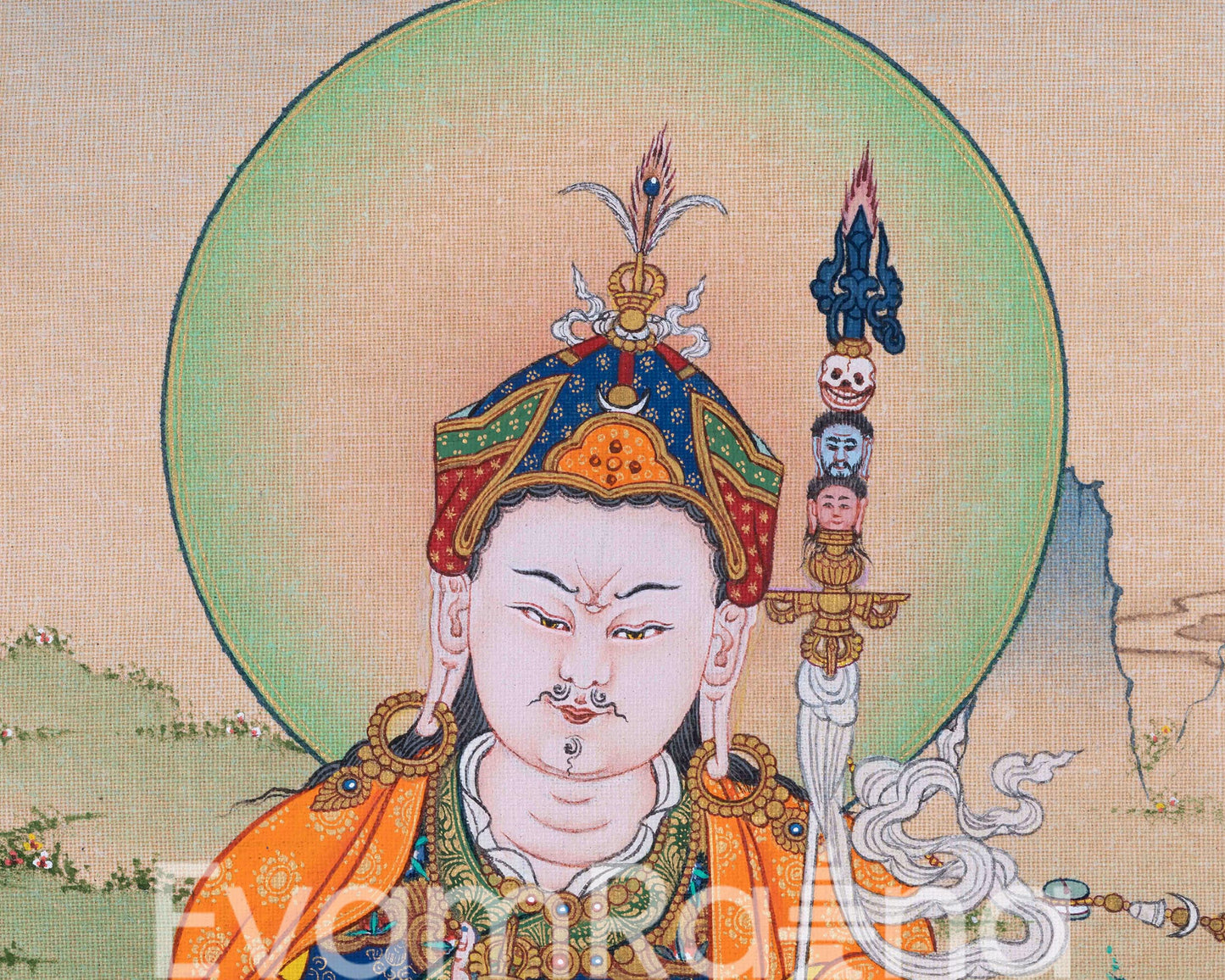 Guru Rinpoche Empowerment Thangka Print | Tibetan Poster Of Lotus Born Master As Wall Art