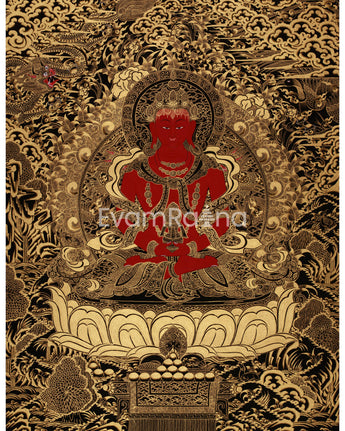 Tibetan Amitayus Buddha Thangka | Deity of Longevity and Infinite Life