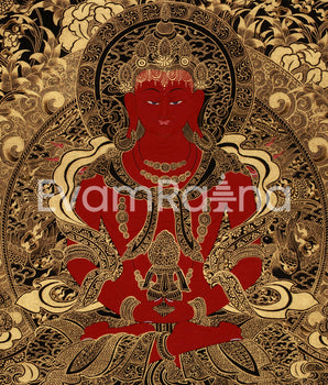 Tibetan Amitayus Buddha Thangka | Deity of Longevity and Infinite Life