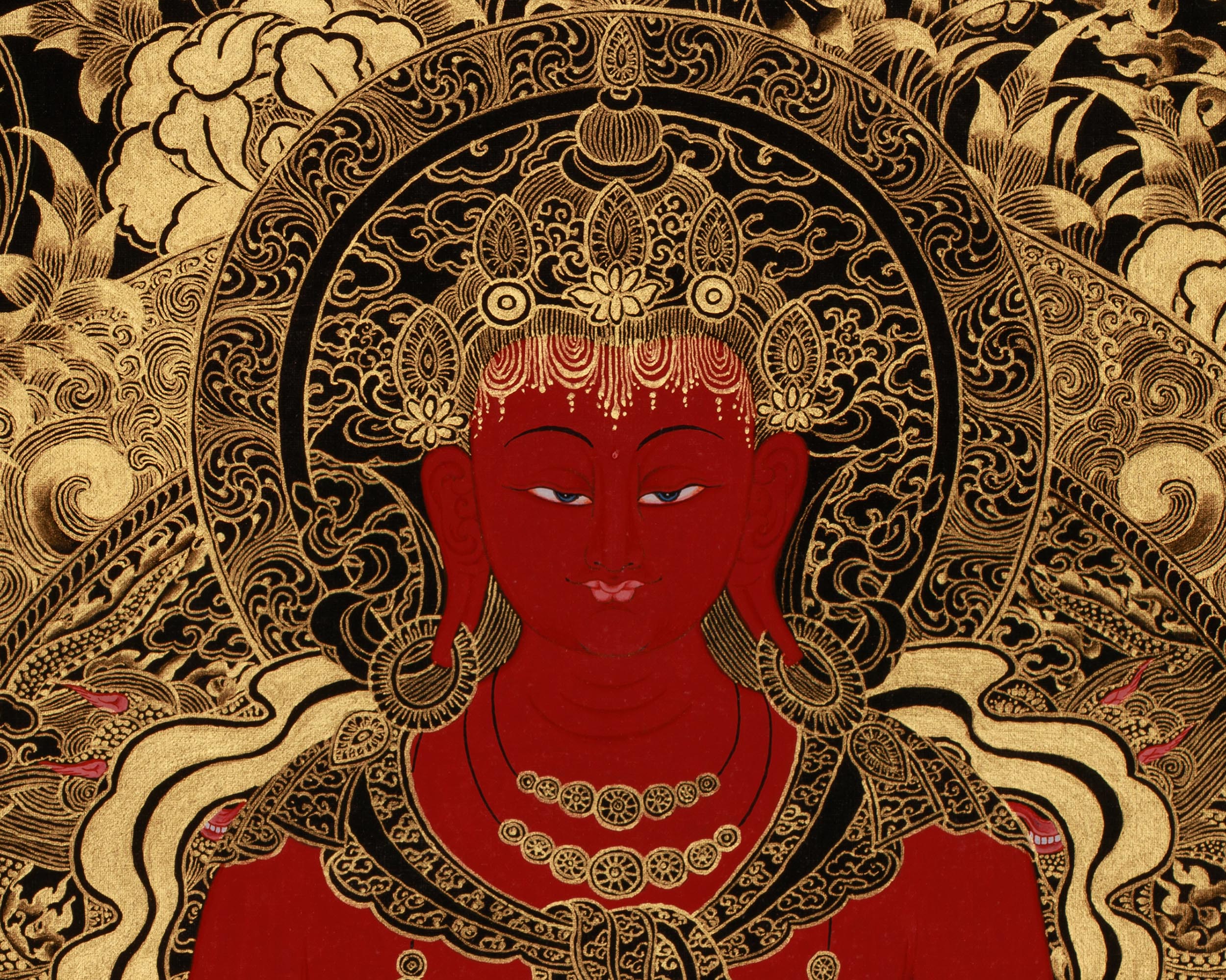 Tibetan Amitayus Buddha Thangka | Deity of Longevity and Infinite Life