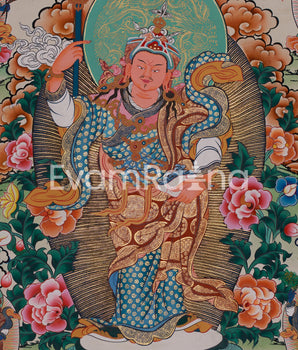Standing Guru Rinpoche Thangka | Embodiment of Wisdom, Power, and Protection