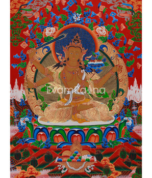 Traditional Manjushri Thangka | Radiant Symbol of Enlightened Wisdom