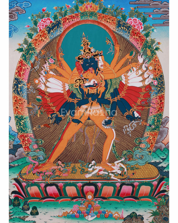 Chakrasamvara Tantric Deity Thangka | Divine Union and Spiritual Transformation