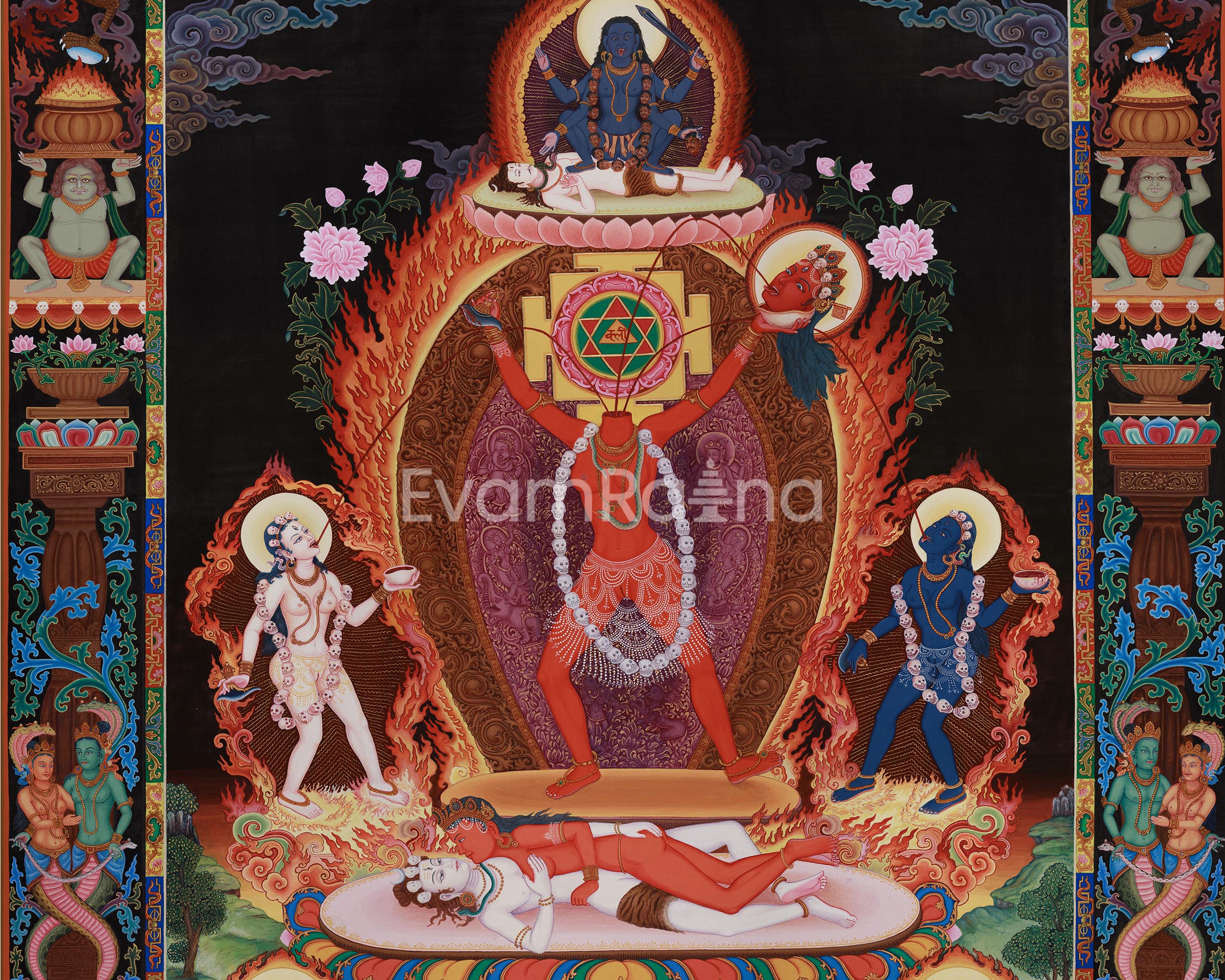 Chinnamasta Devi Thangka | Tantric Goddess of Self-Sacrifice