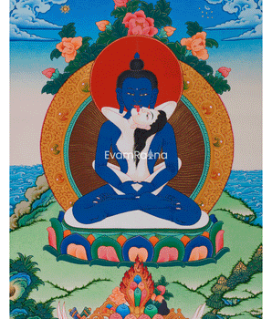 Hand-Painted Primordial Buddha Samantabhadra with Consort